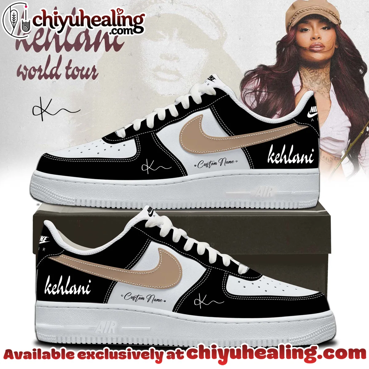 KEHLANI World Tour Signature Custom Air Force 1 & Jordan 1 Shoes (Design 7)
