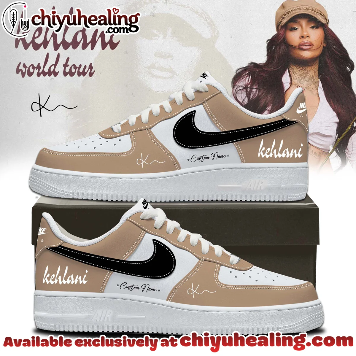 KEHLANI World Tour Signature Custom Air Force 1 & Jordan 1 Shoes (Design 9)
