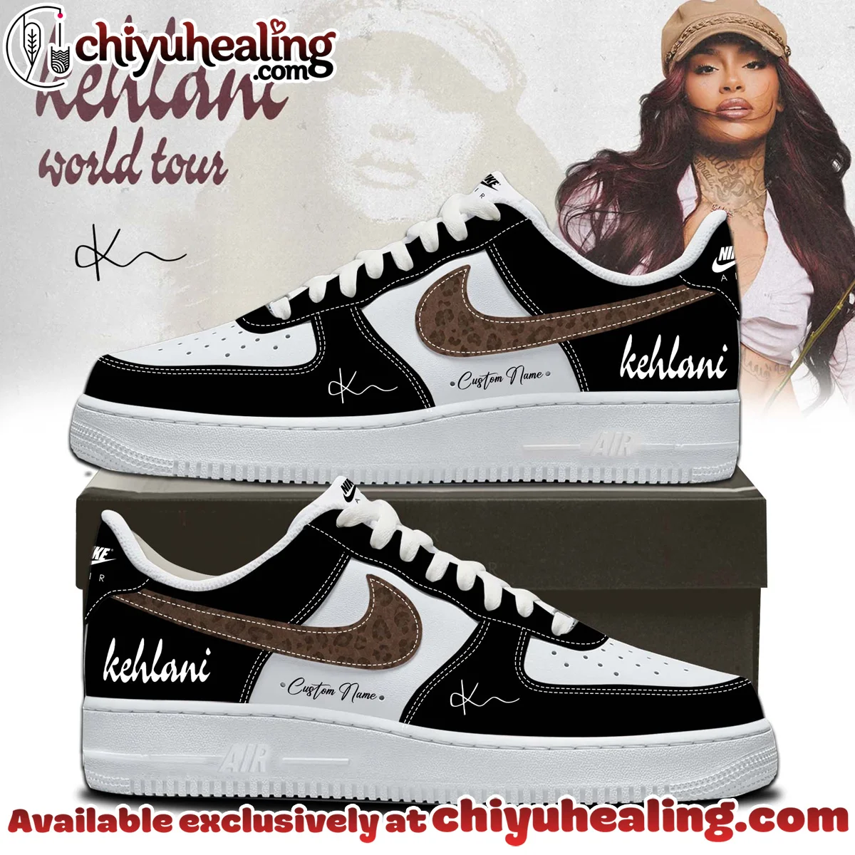 KEHLANI World Tour Signature Custom Air Force 1 & Jordan 1 Shoes (Style 11)