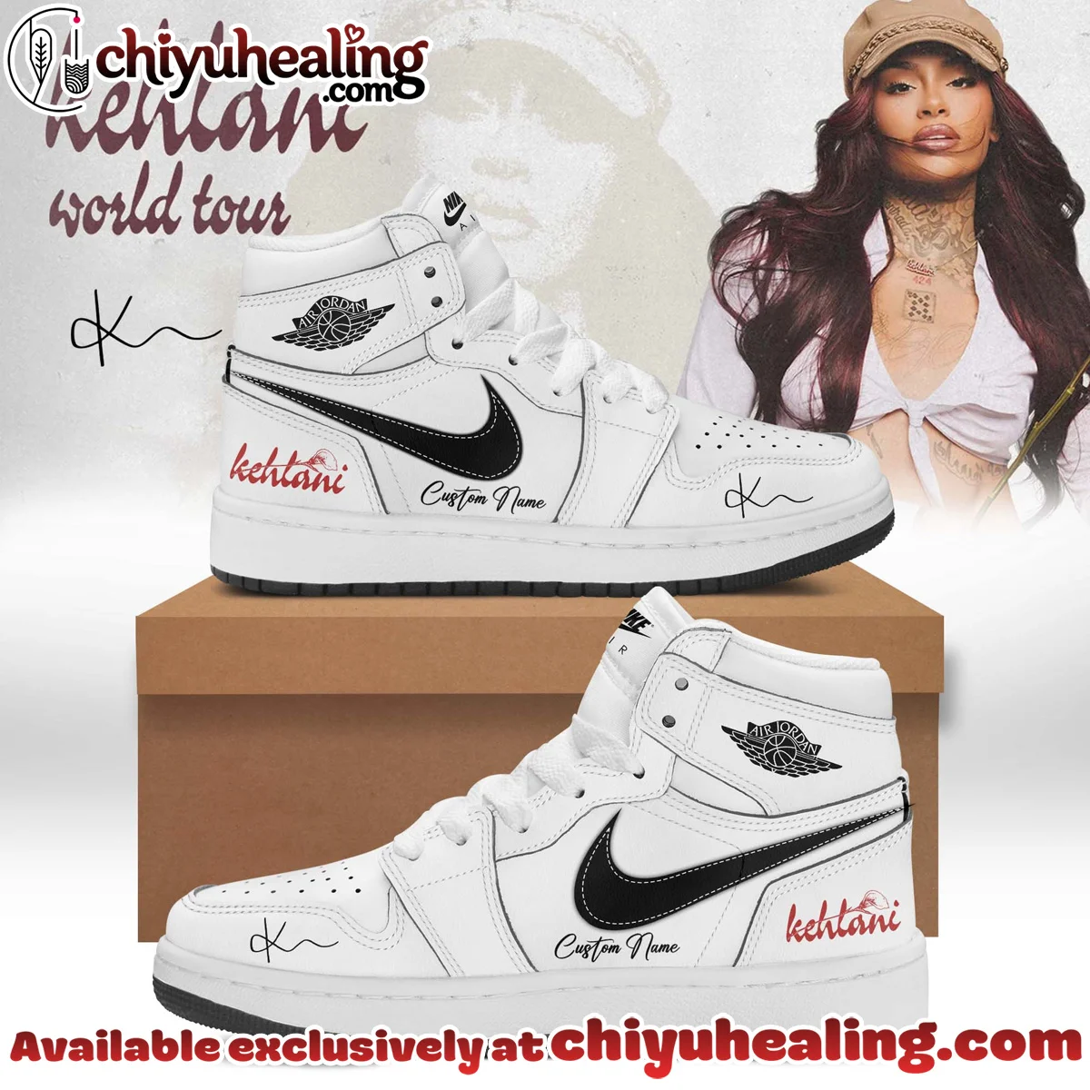 KEHLANI World Tour Signature Custom Air Force 1 & Jordan 1 Shoes (Style 6)