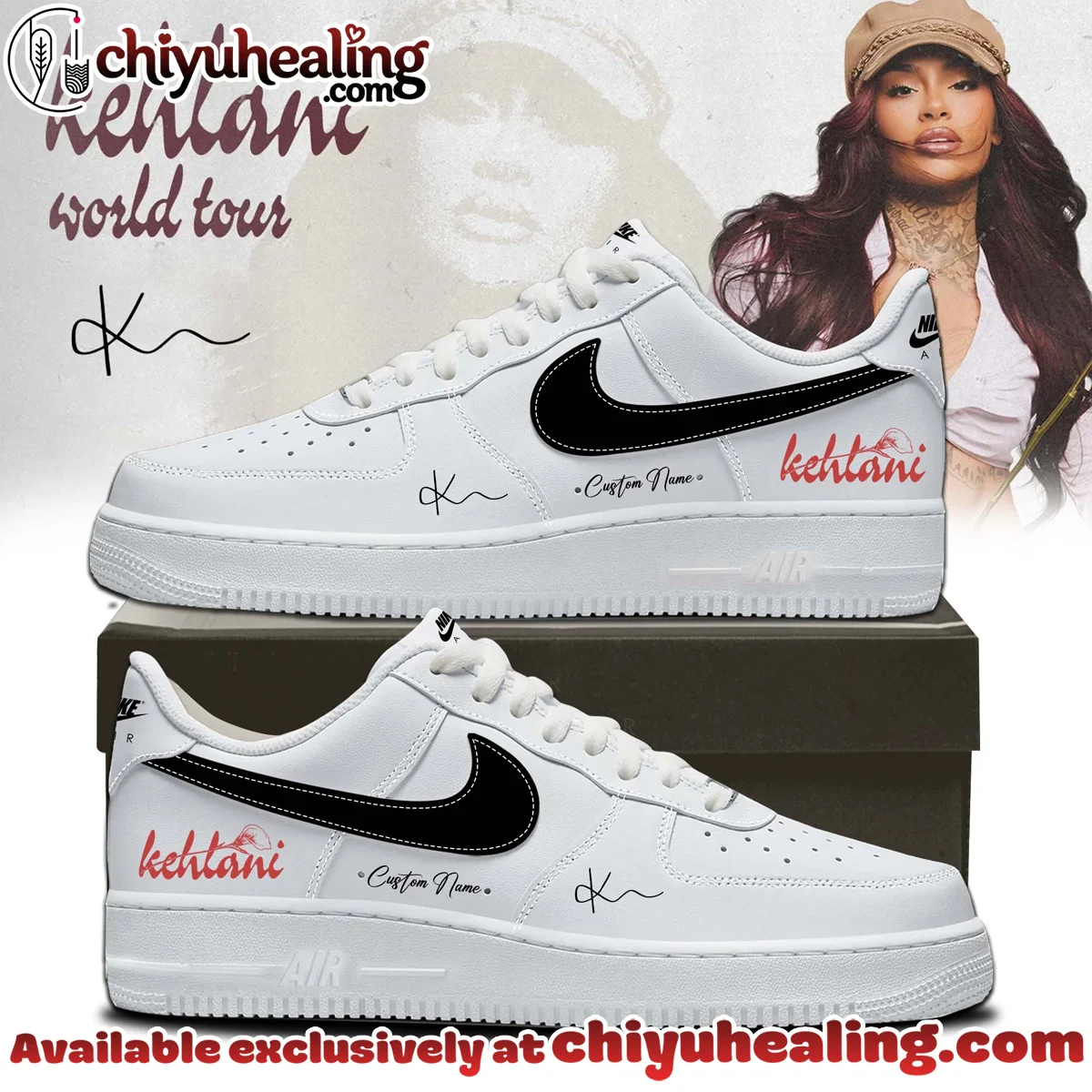 KEHLANI World Tour Signature Custom Air Force 1 & Jordan 1 Shoes (Style 7)