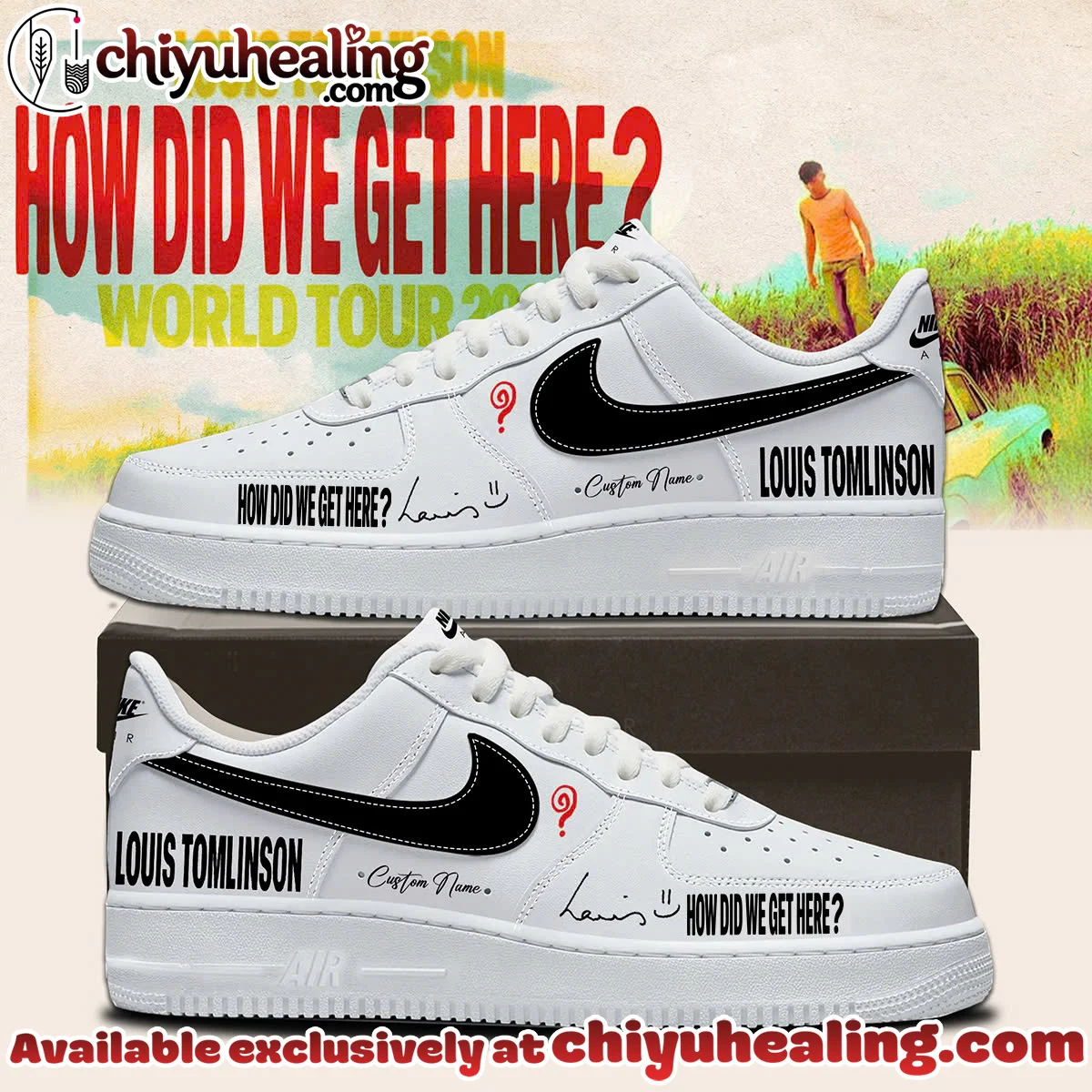 Louis Tomlinson How Did We Get Here Tour Custom Air Force 1 & Jordan 1 Shoes - Variant 5