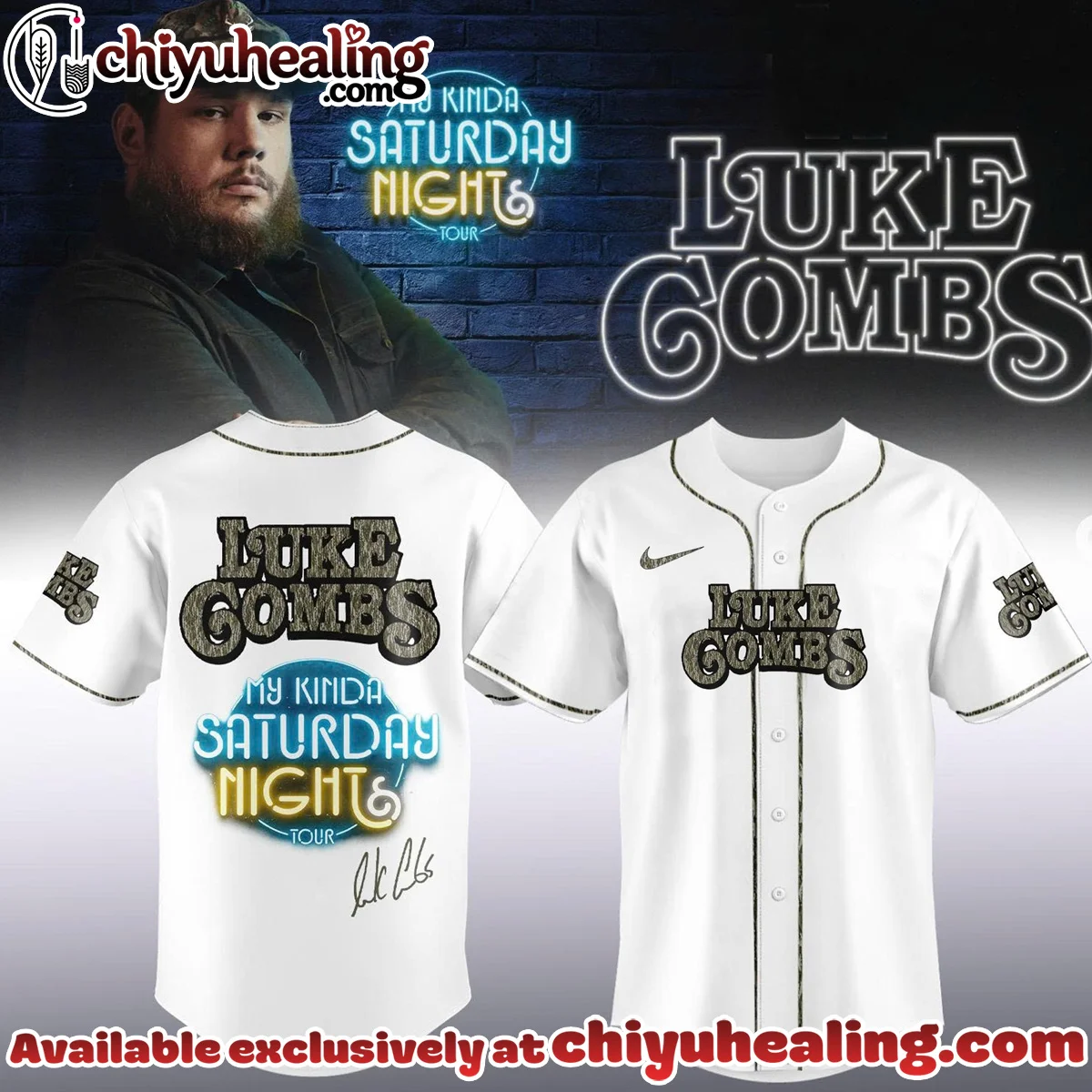 Luke Combs My Kinda Saturday Night Tour Baseball Jersey - Series 9