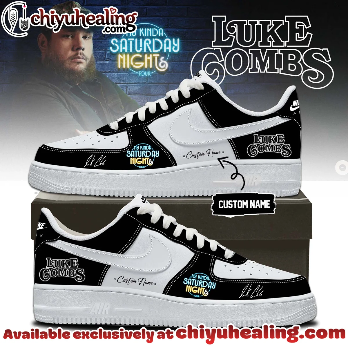 Luke Combs My Kinda Saturday Night Tour Custom Air Force 1 & Jordan 1 Shoes (Release 16)