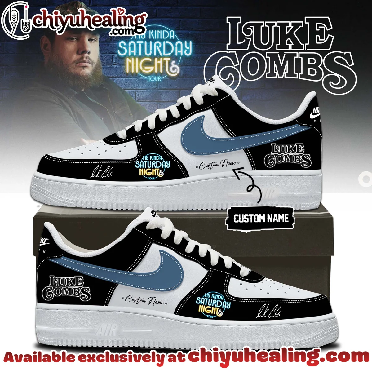 Luke Combs My Kinda Saturday Night Tour Custom Air Force 1 & Jordan 1 Shoes - Series 11