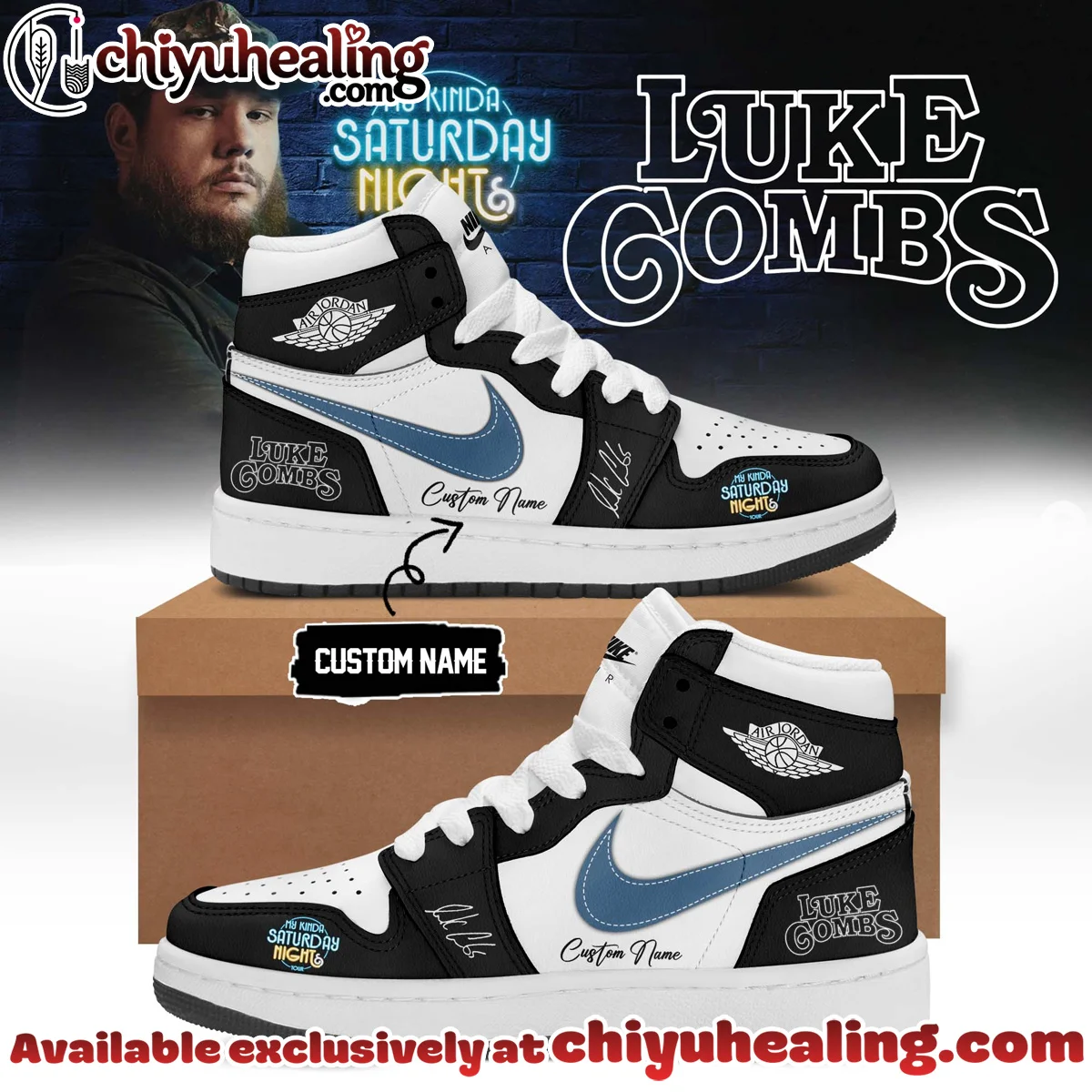 Luke Combs My Kinda Saturday Night Tour Custom Air Force 1 & Jordan 1 Shoes - Series 12