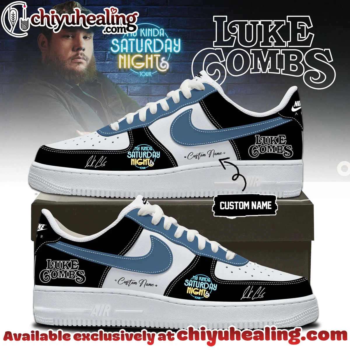 Luke Combs My Kinda Saturday Night Tour Custom Air Force 1 & Jordan 1 Shoes (Style 17)