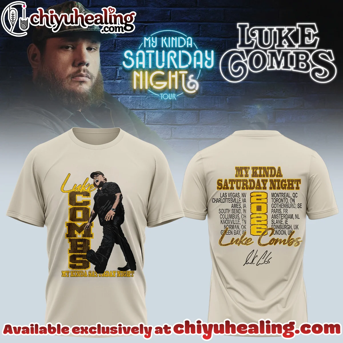 Luke Combs My Kinda Saturday Night Tour Shirt & Hoodie [Batch 5]