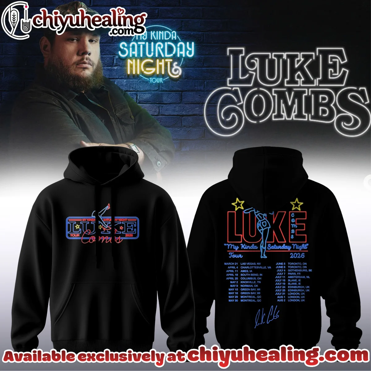 Luke Combs My Kinda Saturday Night Tour Shirt & Hoodie (Design 3)