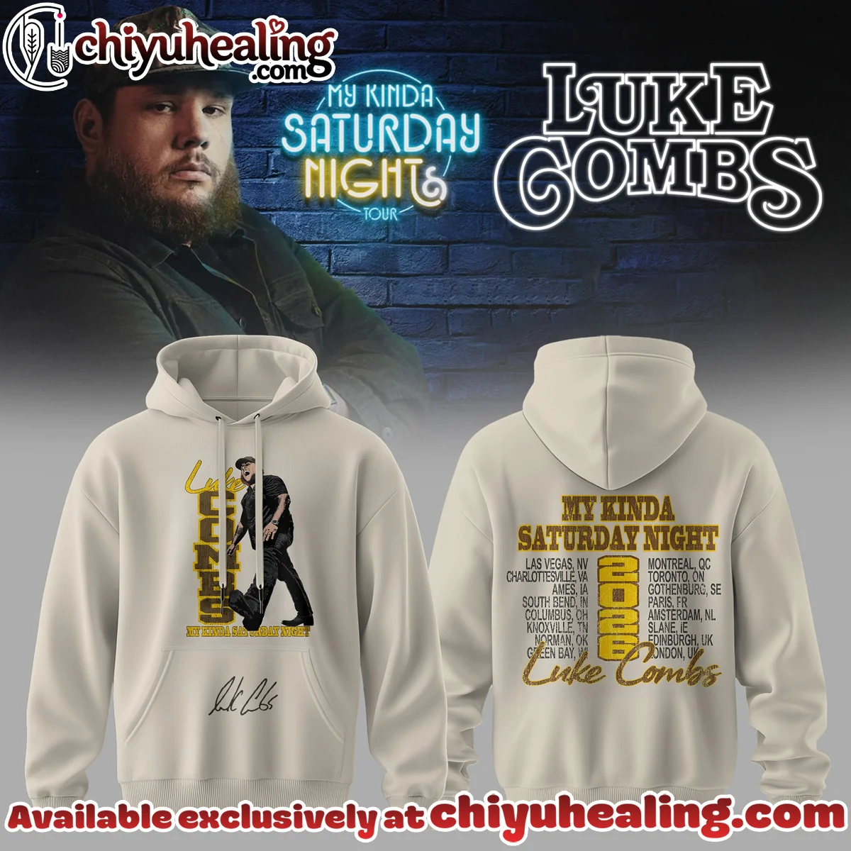 Luke Combs My Kinda Saturday Night Tour Shirt & Hoodie (Design 4)