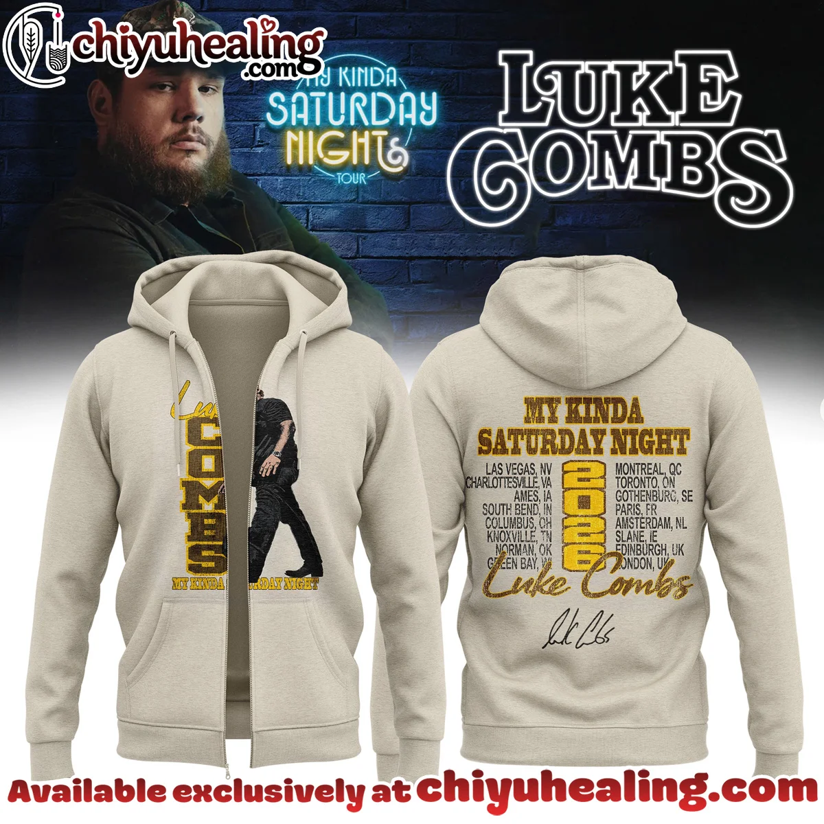 Luke Combs My Kinda Saturday Night Tour Shirt & Hoodie - Series 11