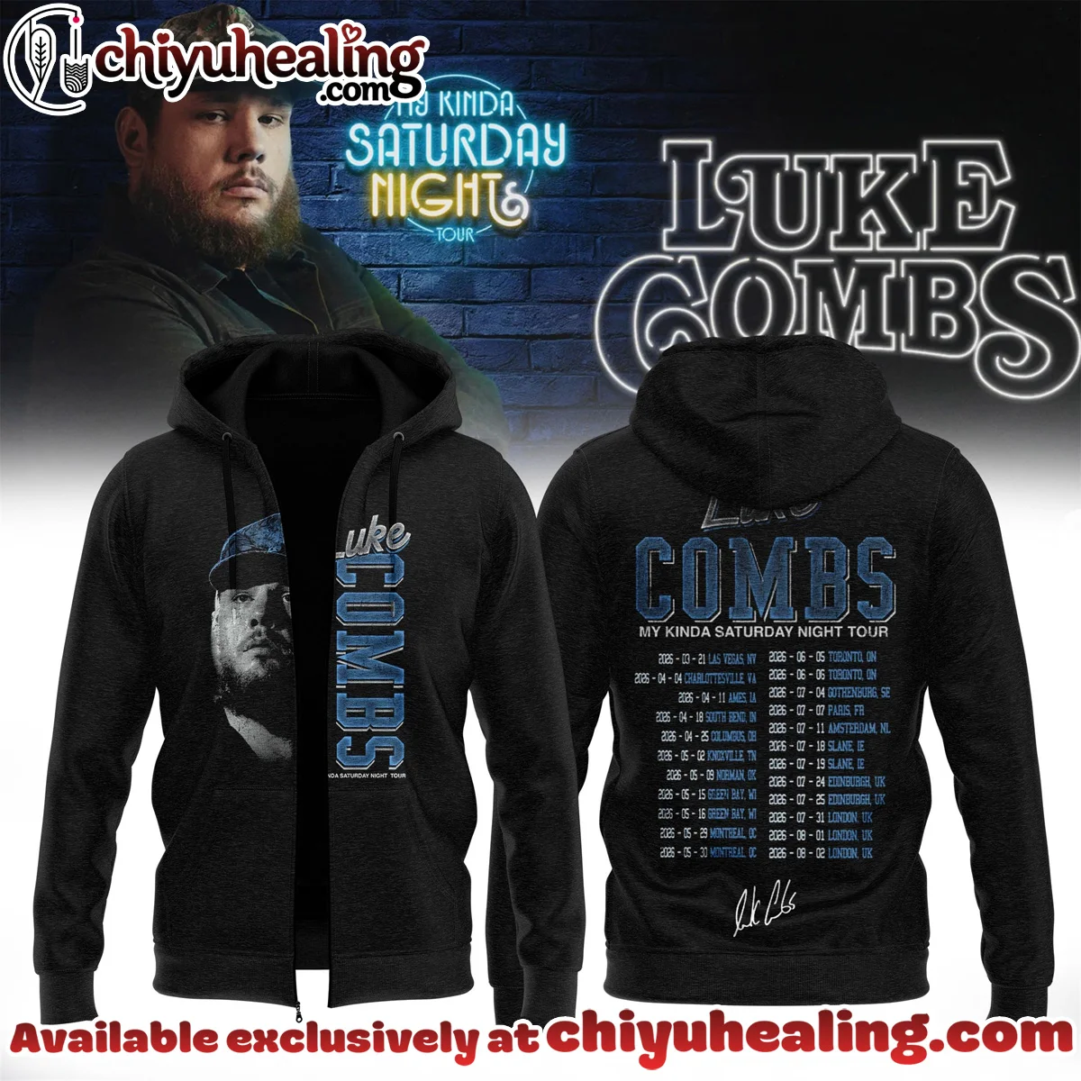 Luke Combs My Kinda Saturday Night Tour Shirt & Hoodie - Series 7