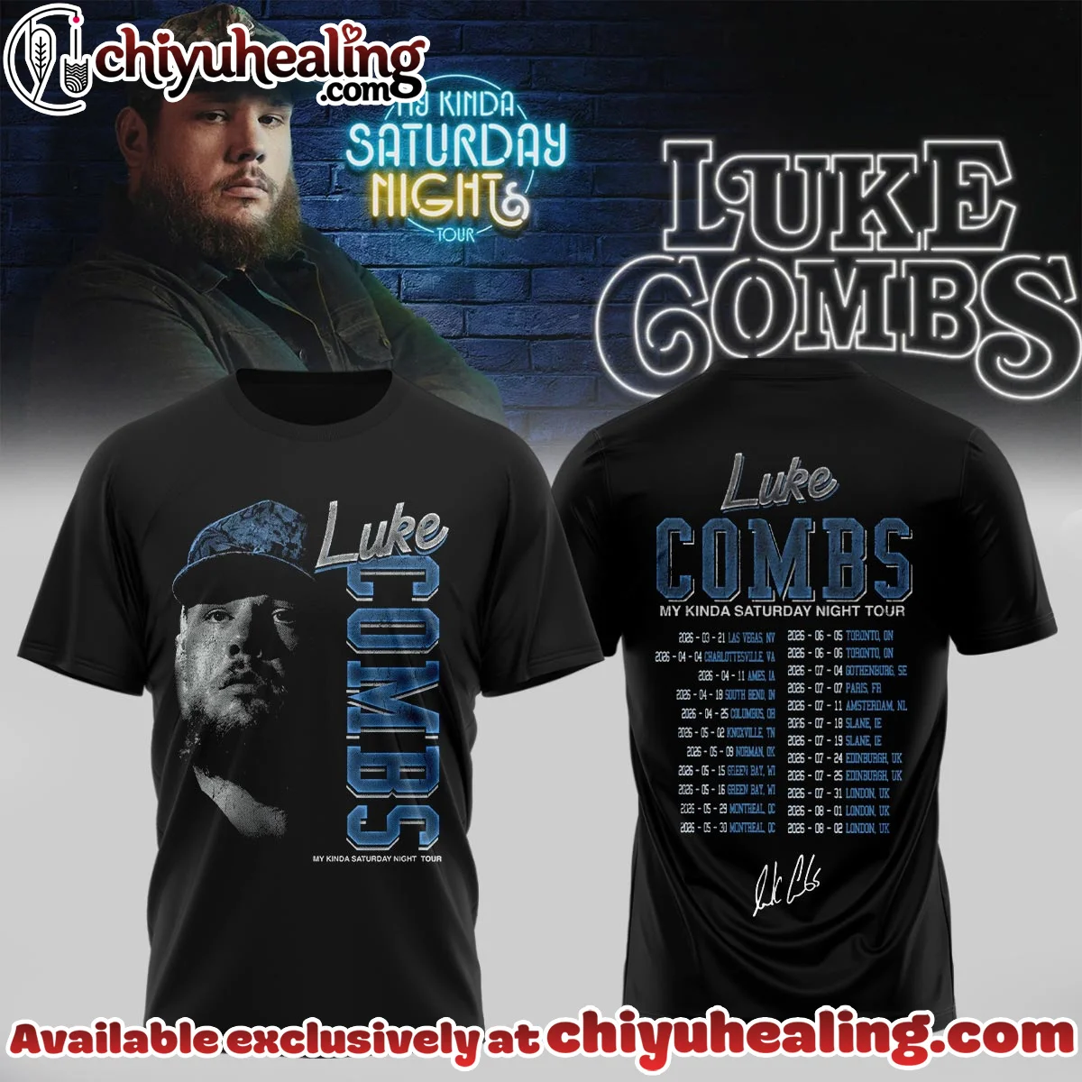 Luke Combs My Kinda Saturday Night Tour T-Shirt & Hoodie [Batch 4]