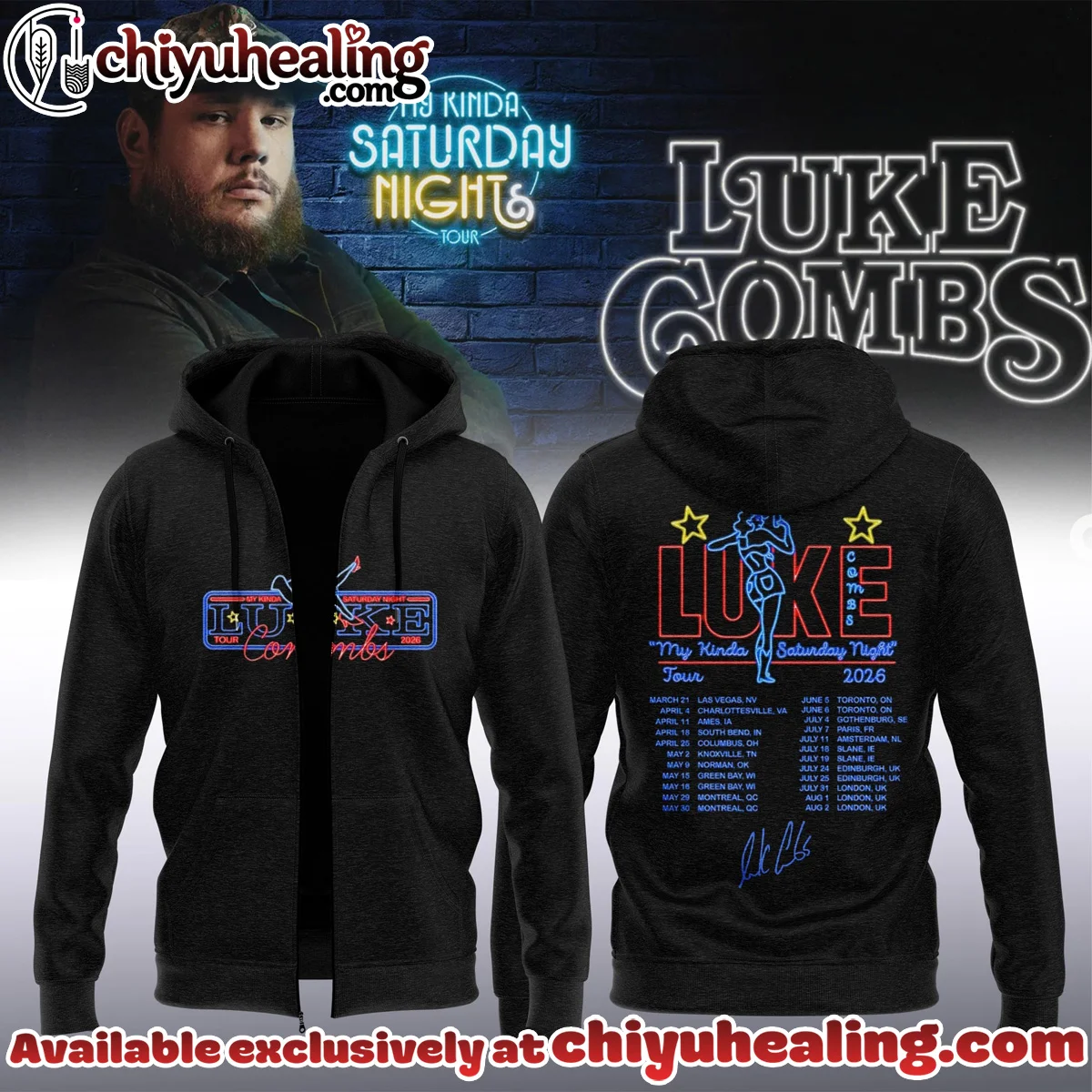 Luke Combs My Kinda Saturday Night Tour T-Shirt & Hoodie [Drop 8]