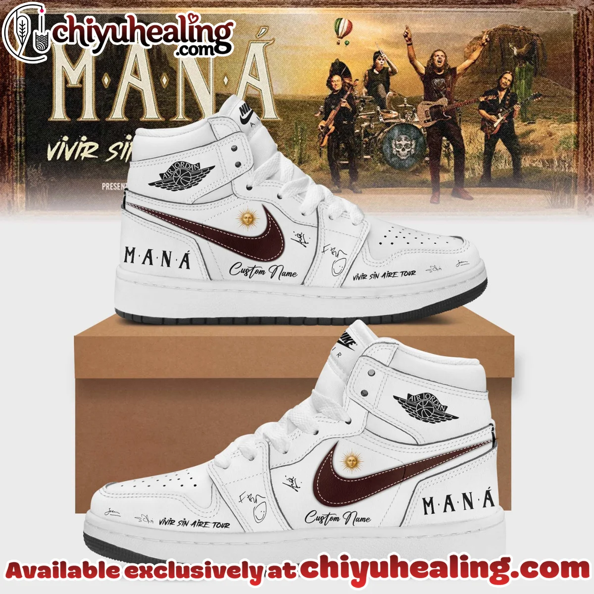 Maná Vivir Sin Aire Tour Custom Air Force 1 & Jordan 1 Shoes (Design 11)