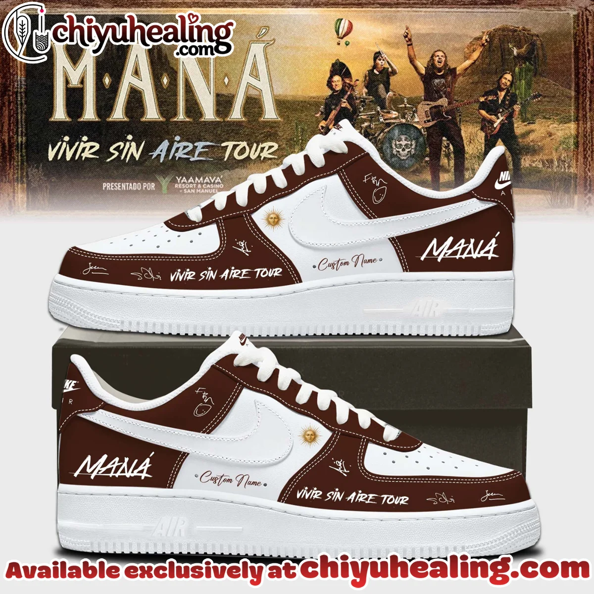 Maná Vivir Sin Aire Tour Custom Air Force 1 & Jordan 1 Shoes - Part 13