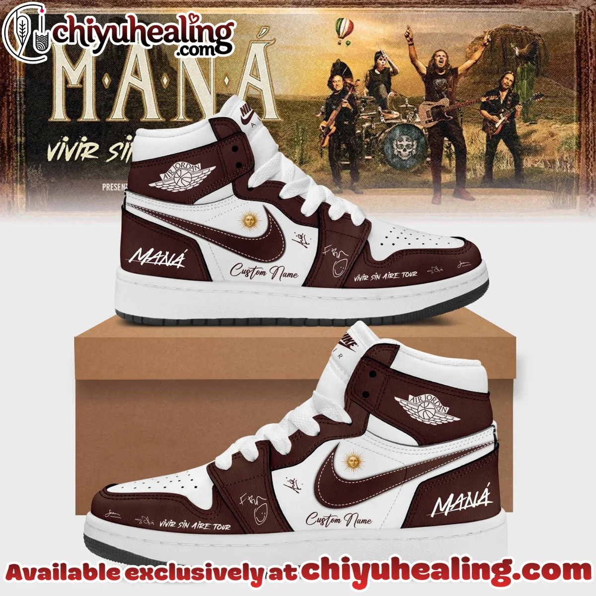 Maná Vivir Sin Aire Tour Custom Air Force 1 & Jordan 1 Shoes - Part 14