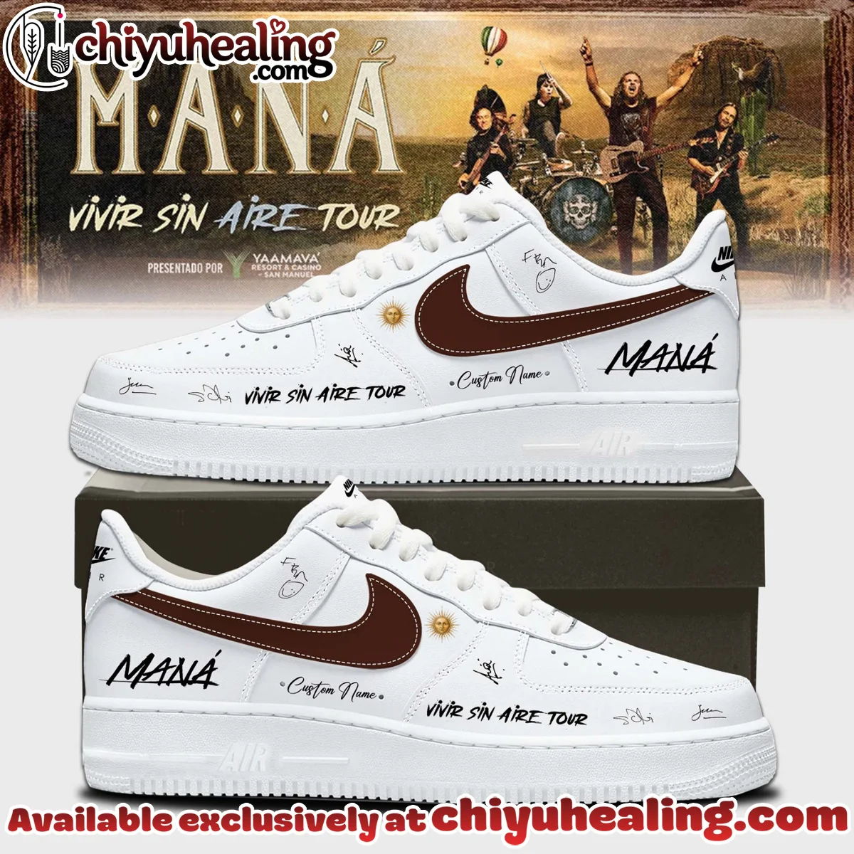 Maná Vivir Sin Aire Tour Custom Air Force 1 & Jordan 1 Shoes (Style 17)