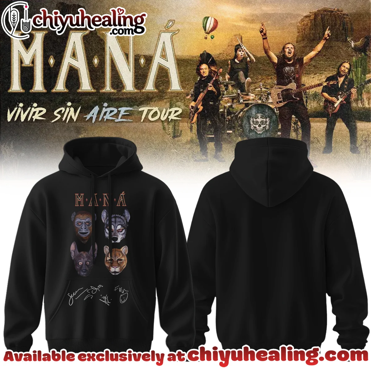 Maná Vivir Sin Aire Tour Shirt & Hoodie - Part 4