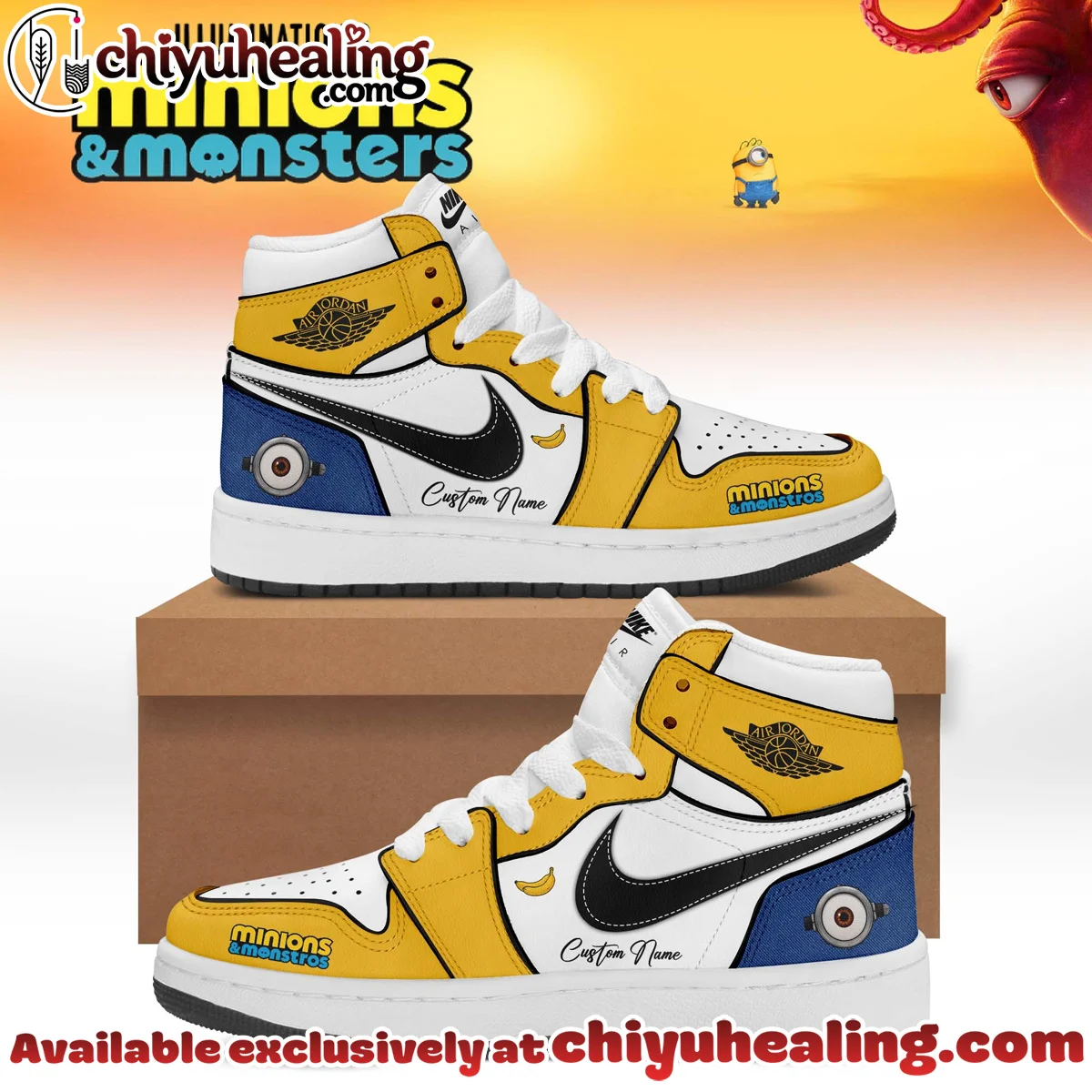 Minions x Monsters Custom Air Force 1 & Jordan 1 Shoes (Design 13)