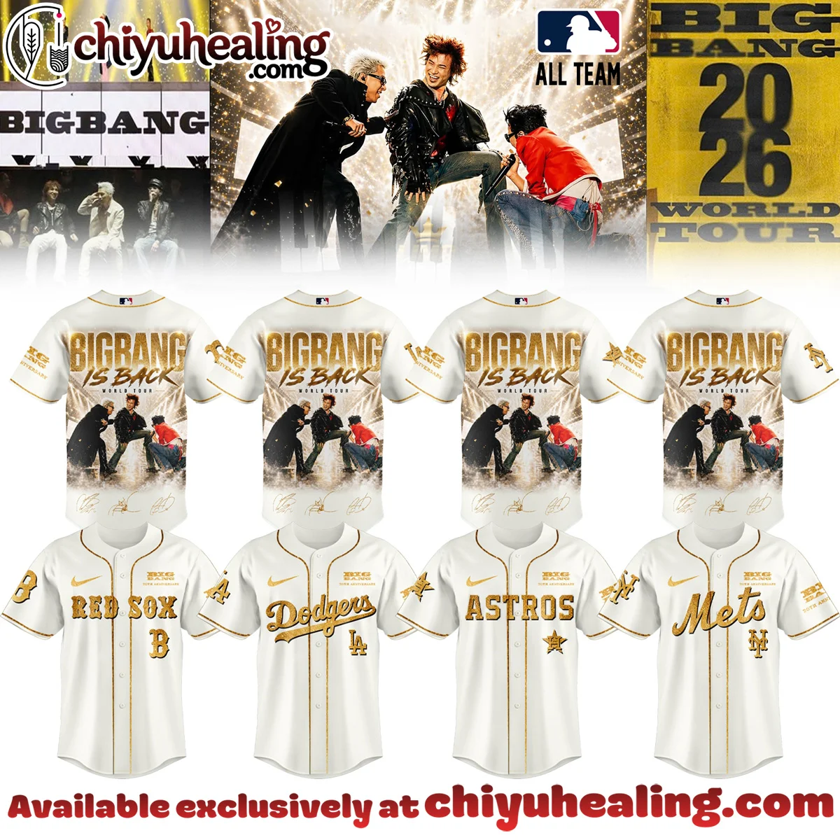 MLB All Team x BIGBANG WORLD TOUR Signature Baseball Jersey (Design 1)