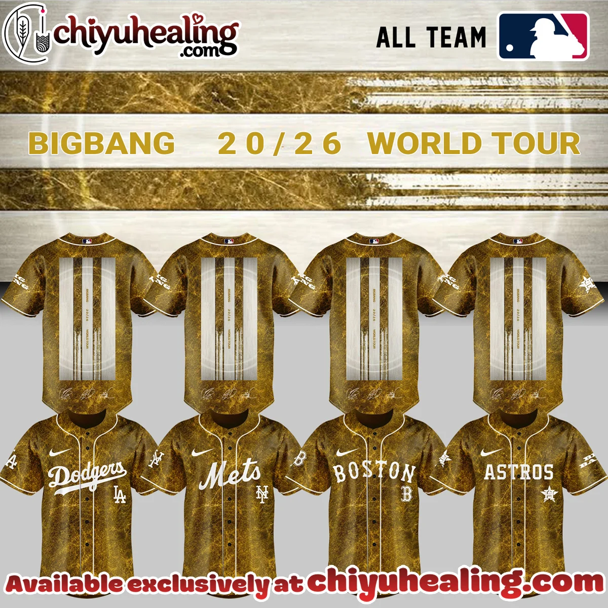 MLB All Team x BIGBANG WORLD TOUR Signature Baseball Jersey - Variant 4