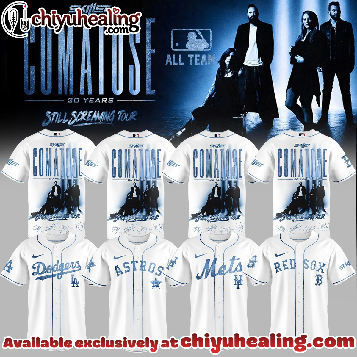 MLB x Skillet Comatose Still Screaming Tour Signature Baseball Jersey - Series 2