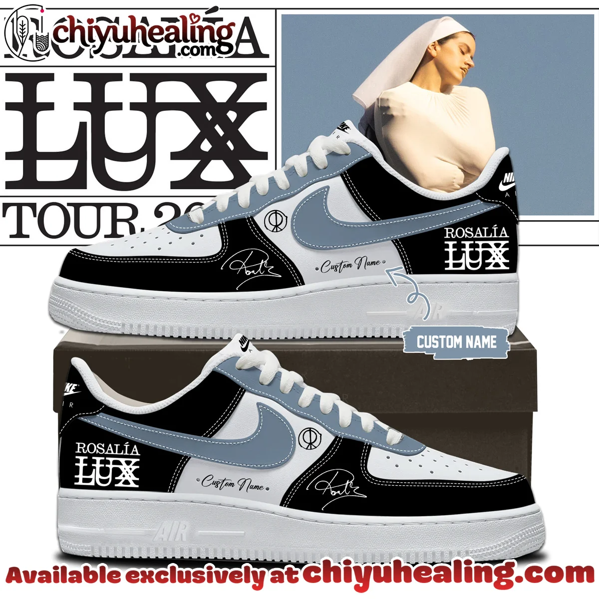 Rosalía LUX Tour Custom Air Force 1 & Jordan 1 Shoes (Design 14)