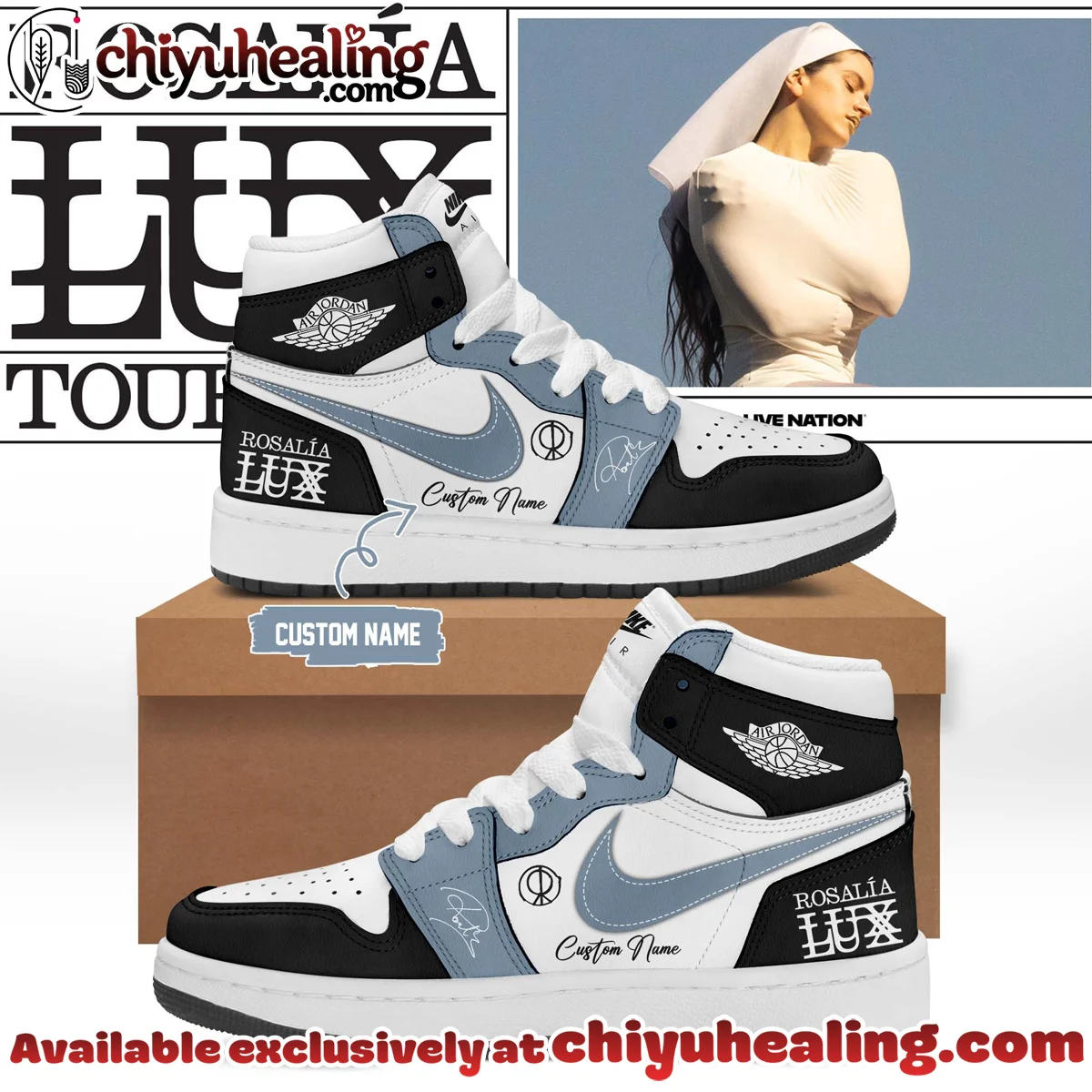 Rosalía LUX Tour Custom Air Force 1 & Jordan 1 Shoes (Design 17)