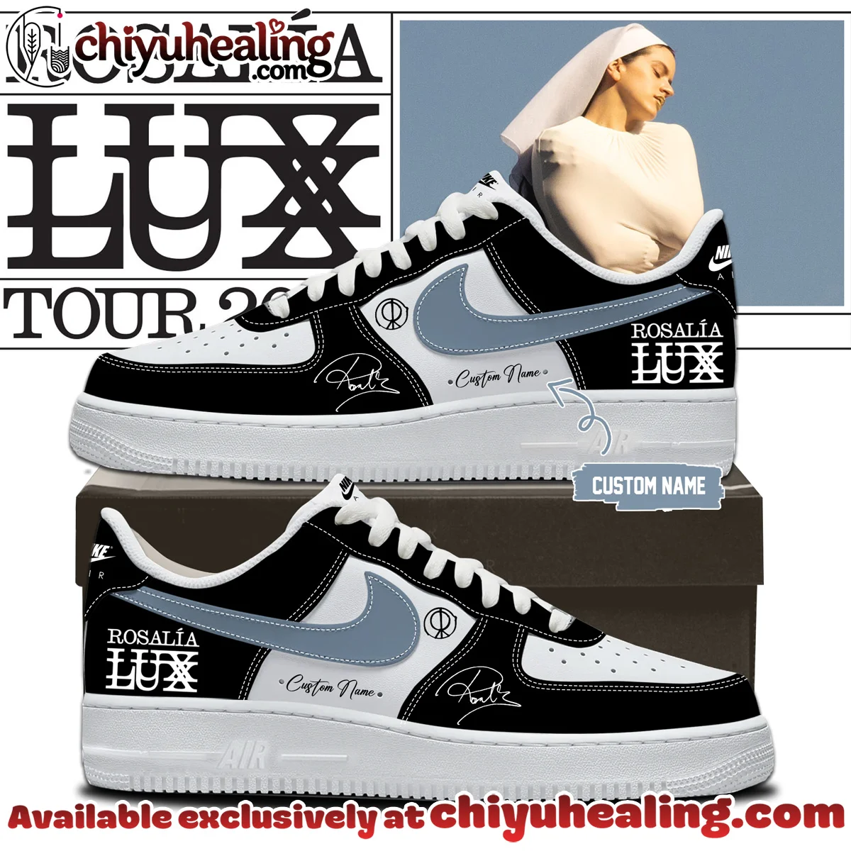 Rosalía LUX Tour Custom Air Force 1 & Jordan 1 Shoes (Design 8)