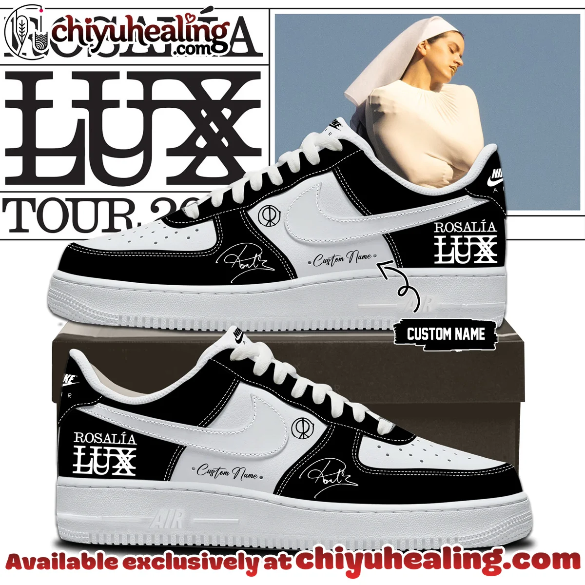 Rosalía LUX Tour Custom Air Force 1 & Jordan 1 Shoes (Release 13)
