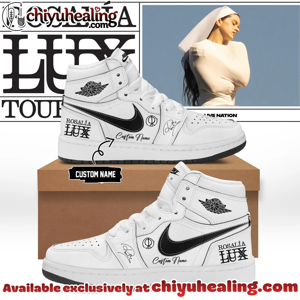 Rosalía LUX Tour Custom Air Force 1 & Jordan 1 Shoes (Release 18)