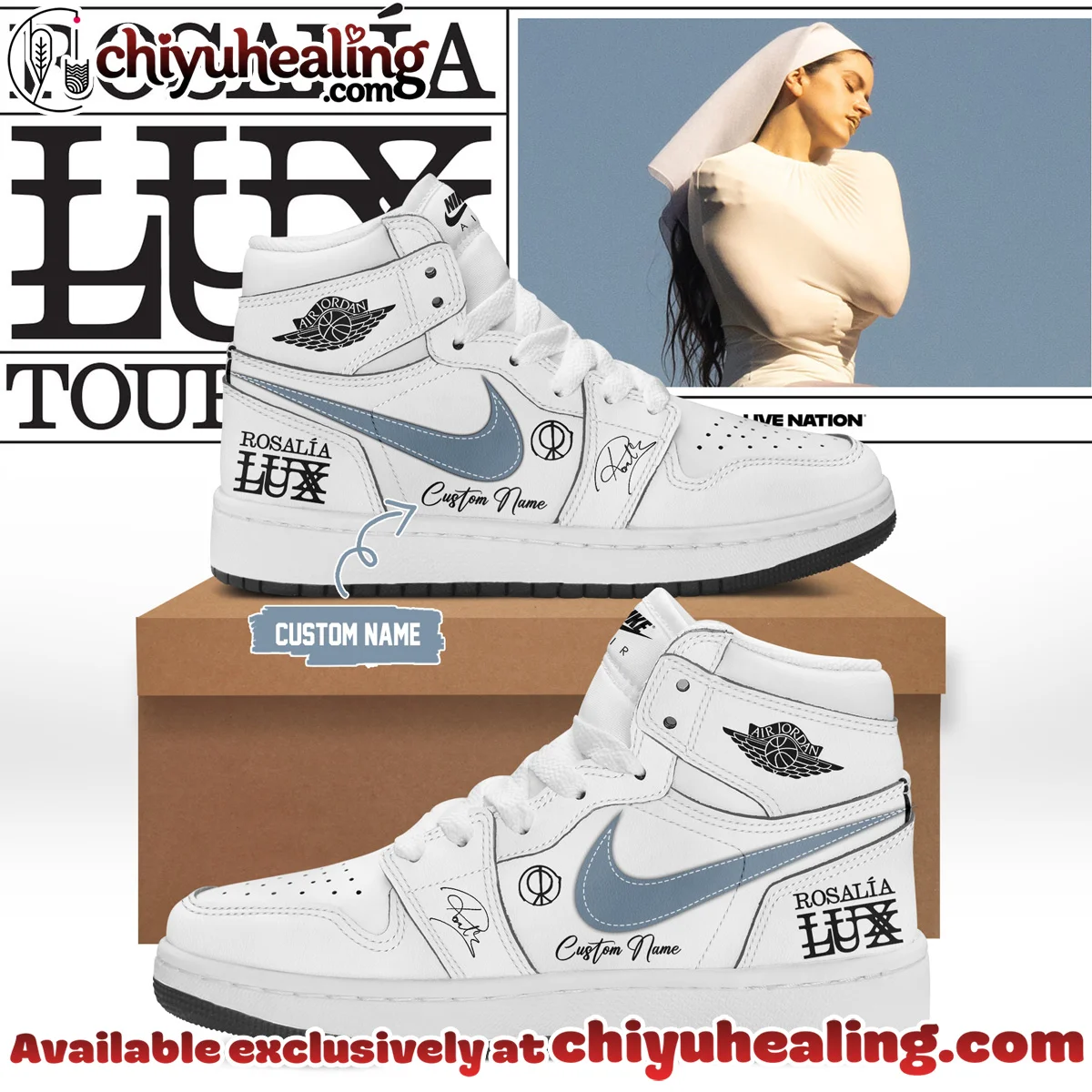 Rosalía LUX Tour Custom Air Force 1 & Jordan 1 Shoes (Style 20)