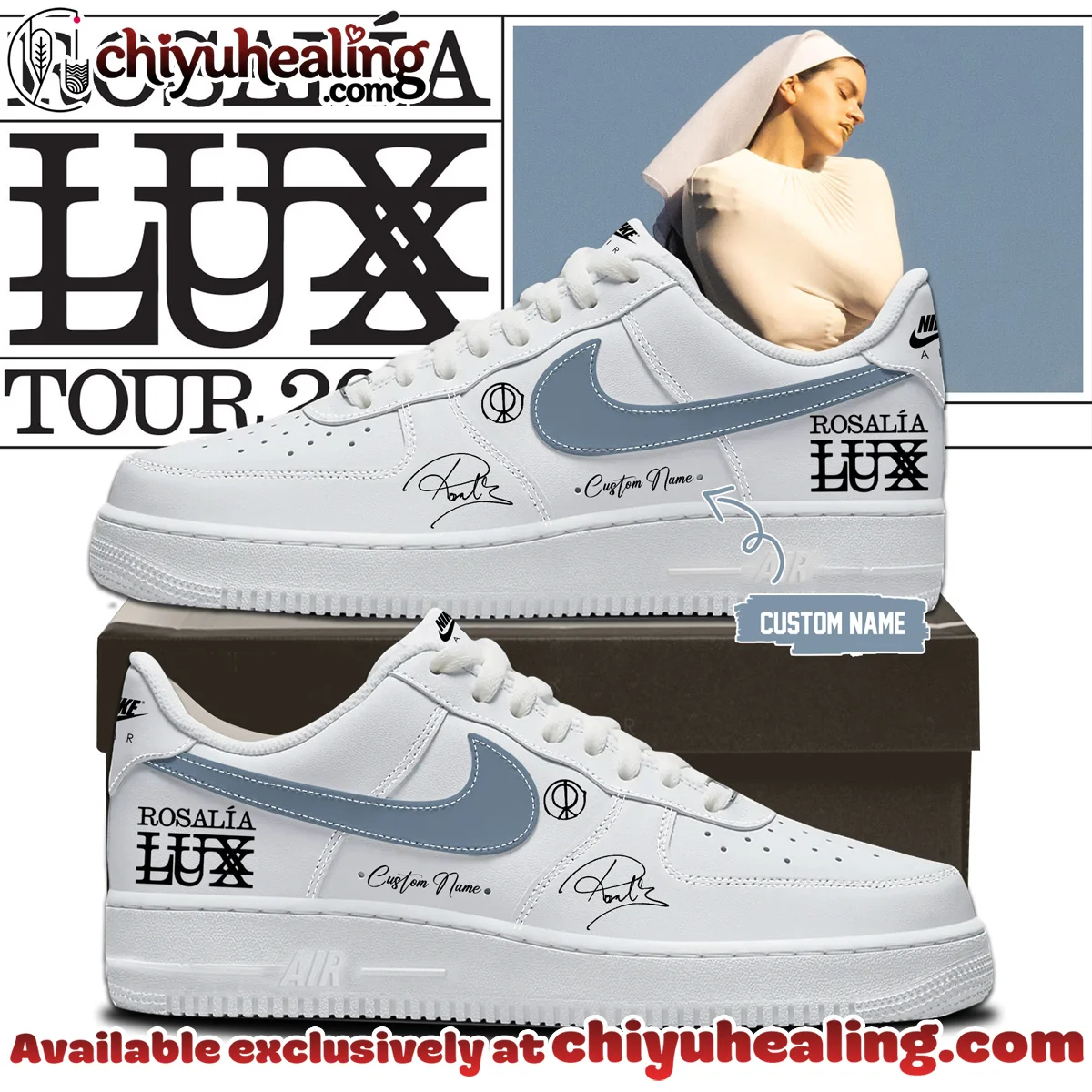 Rosalía LUX Tour Custom Air Force 1 & Jordan 1 Shoes (Style 21)