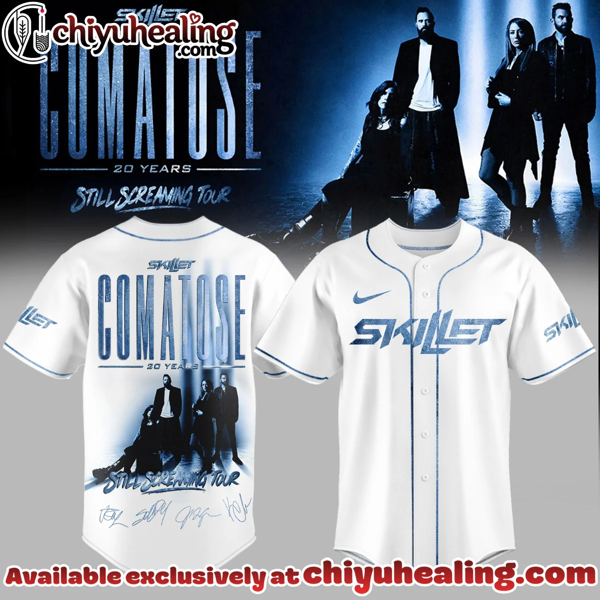 Skillet Comatose Still Screaming Tour Signature Baseball Jersey [Drop 3]