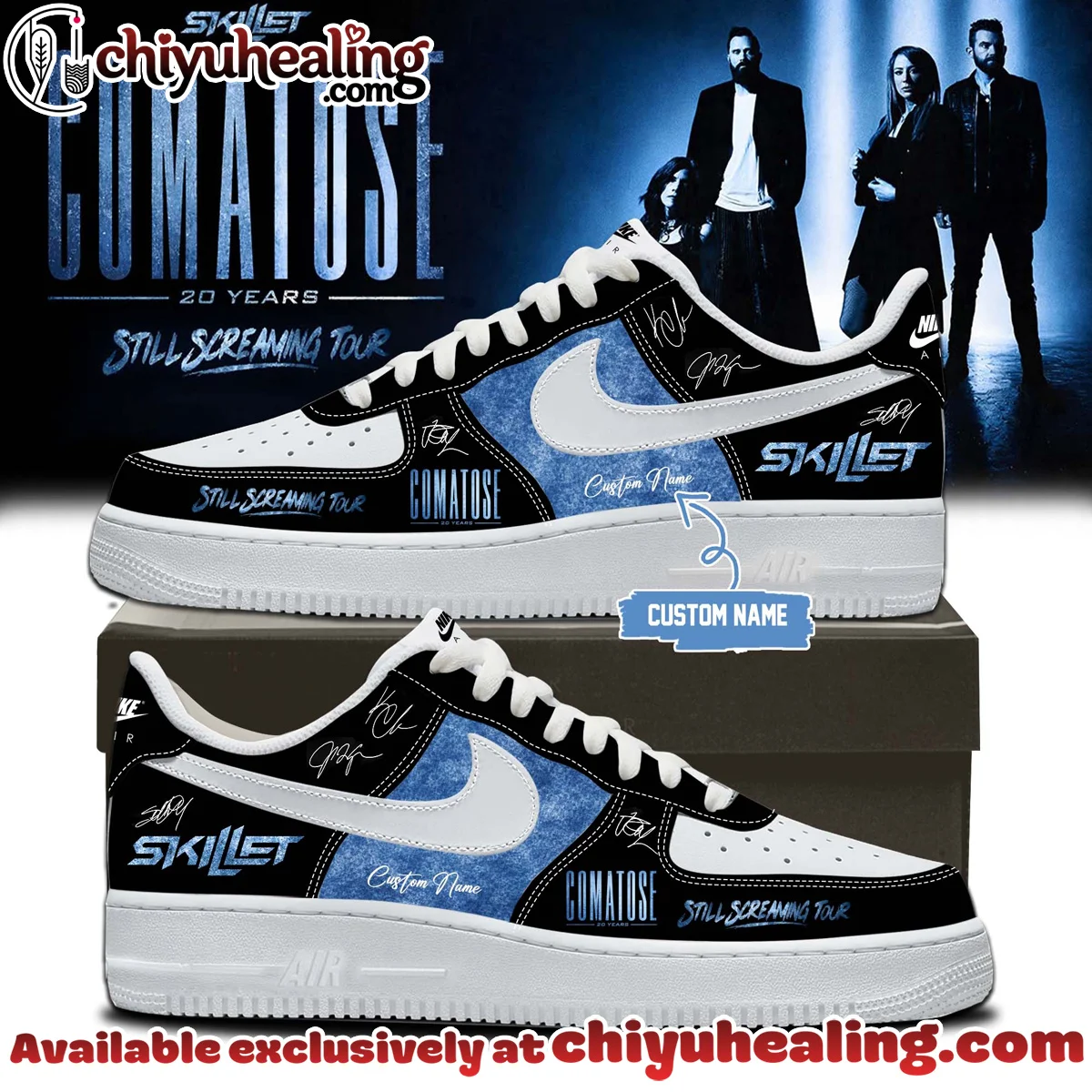 Skillet Comatose Still Screaming Tour Signature Custom Air Force 1 & Jordan 1 Shoes (Design 12)