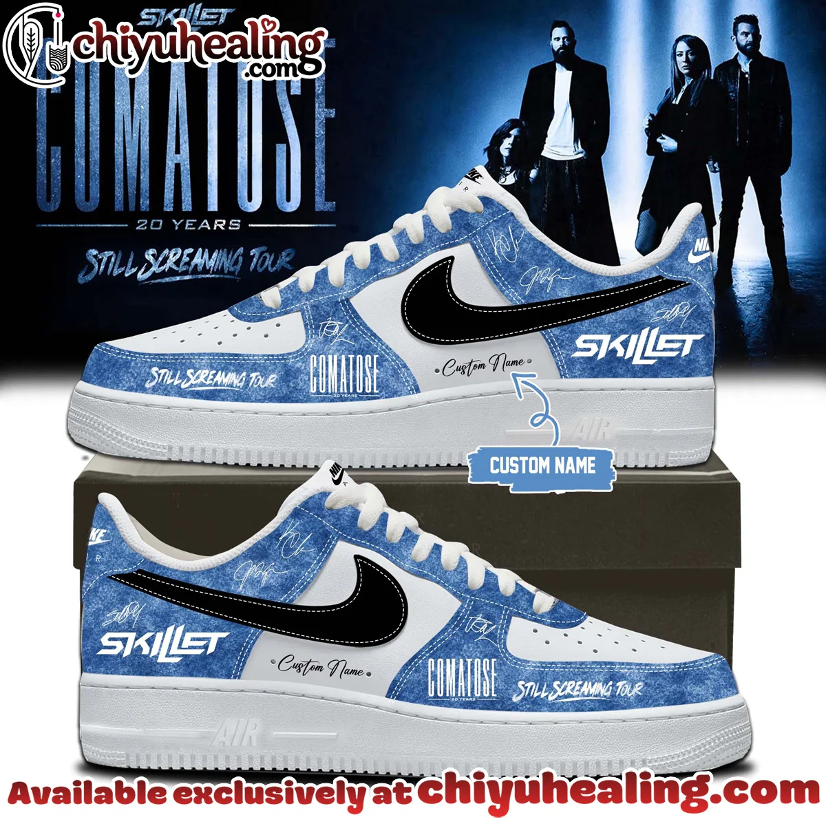 Skillet Comatose Still Screaming Tour Signature Custom Air Force 1 & Jordan 1 Shoes [Drop 8]