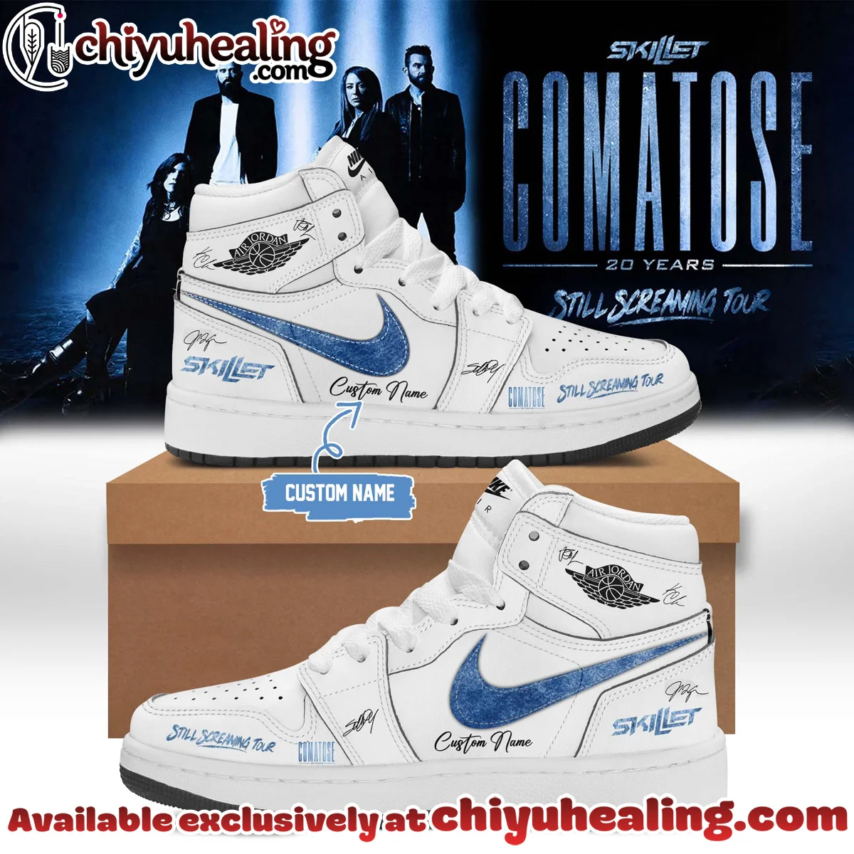 Skillet Comatose Still Screaming Tour Signature Custom Air Force 1 & Jordan 1 Shoes - Part 17