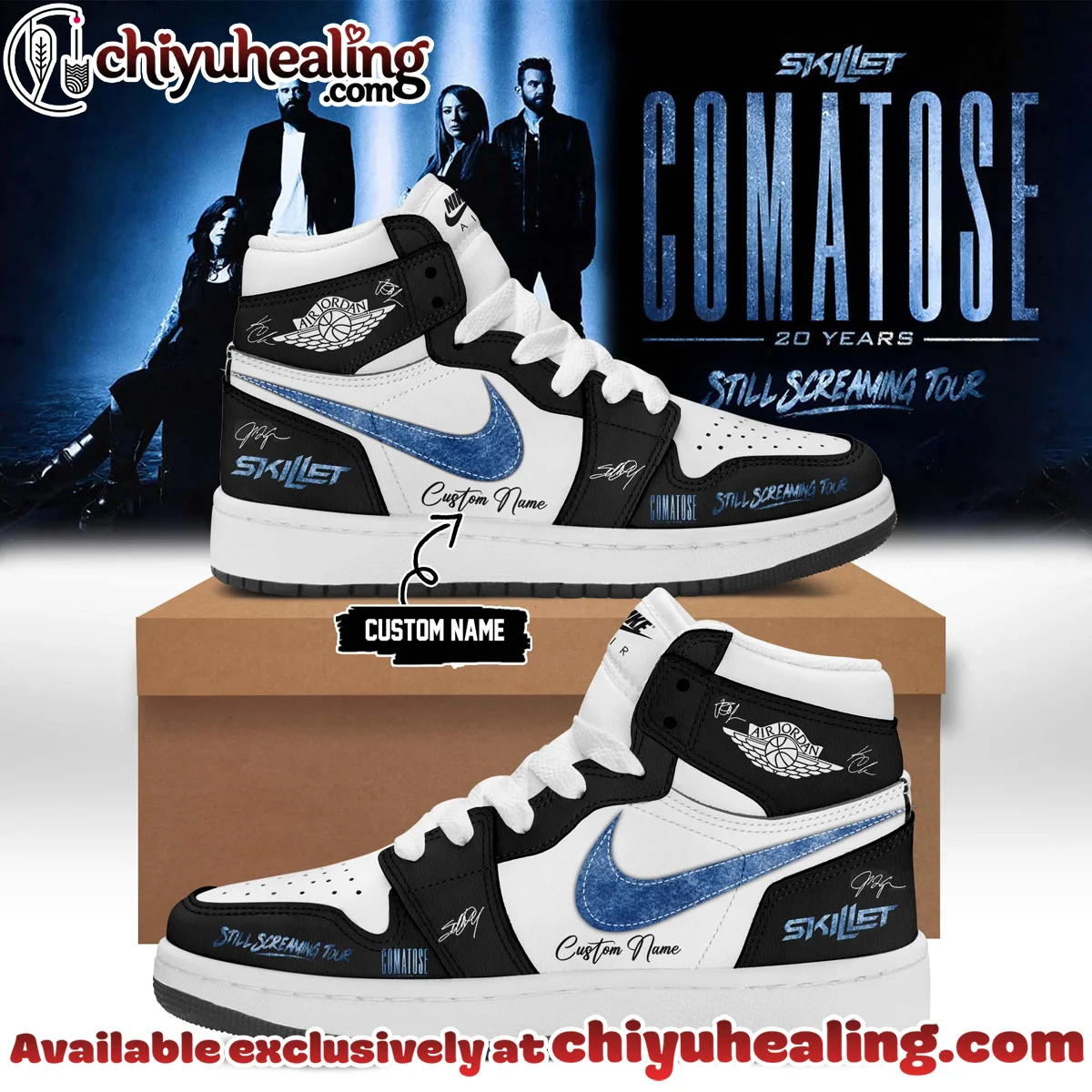 Skillet Comatose Still Screaming Tour Signature Custom Air Force 1 & Jordan 1 Shoes - Part 5
