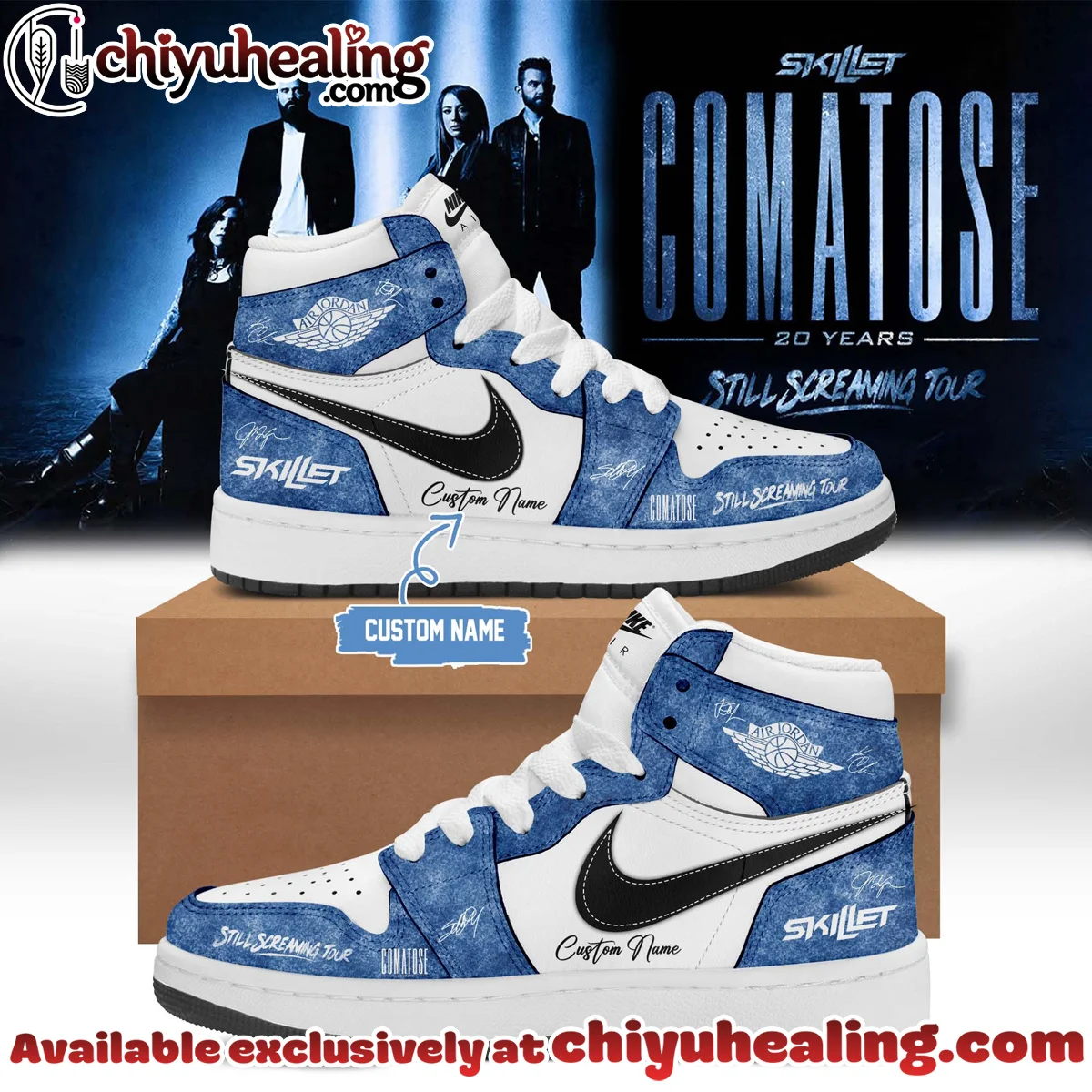 Skillet Comatose Still Screaming Tour Signature Custom Air Force 1 & Jordan 1 Shoes - Part 7