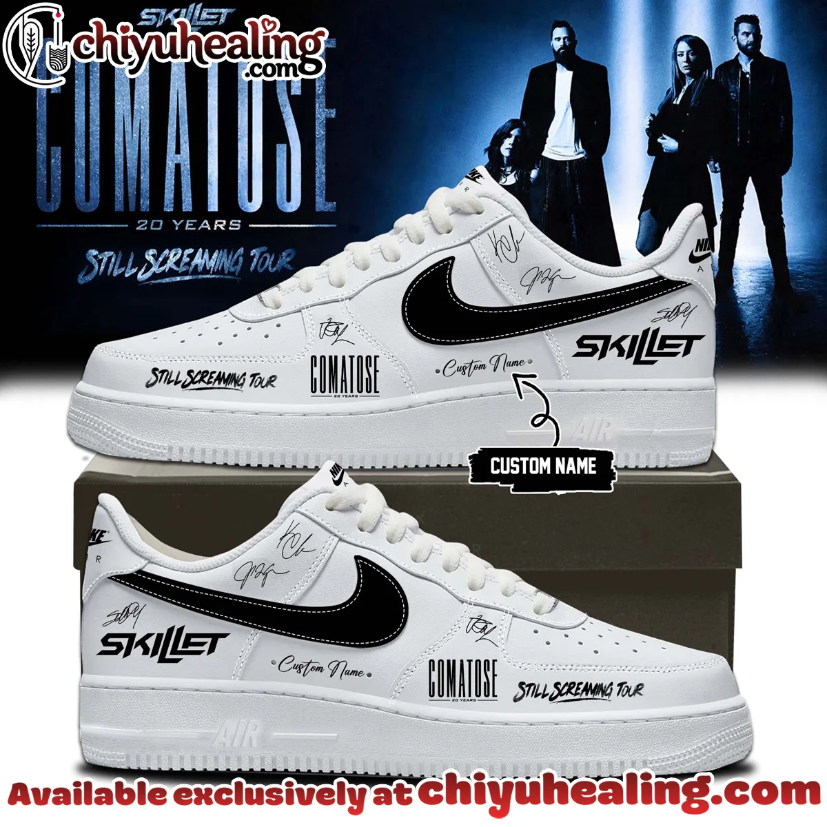 Skillet Comatose Still Screaming Tour Signature Custom Air Force 1 & Jordan 1 Shoes - Series 19