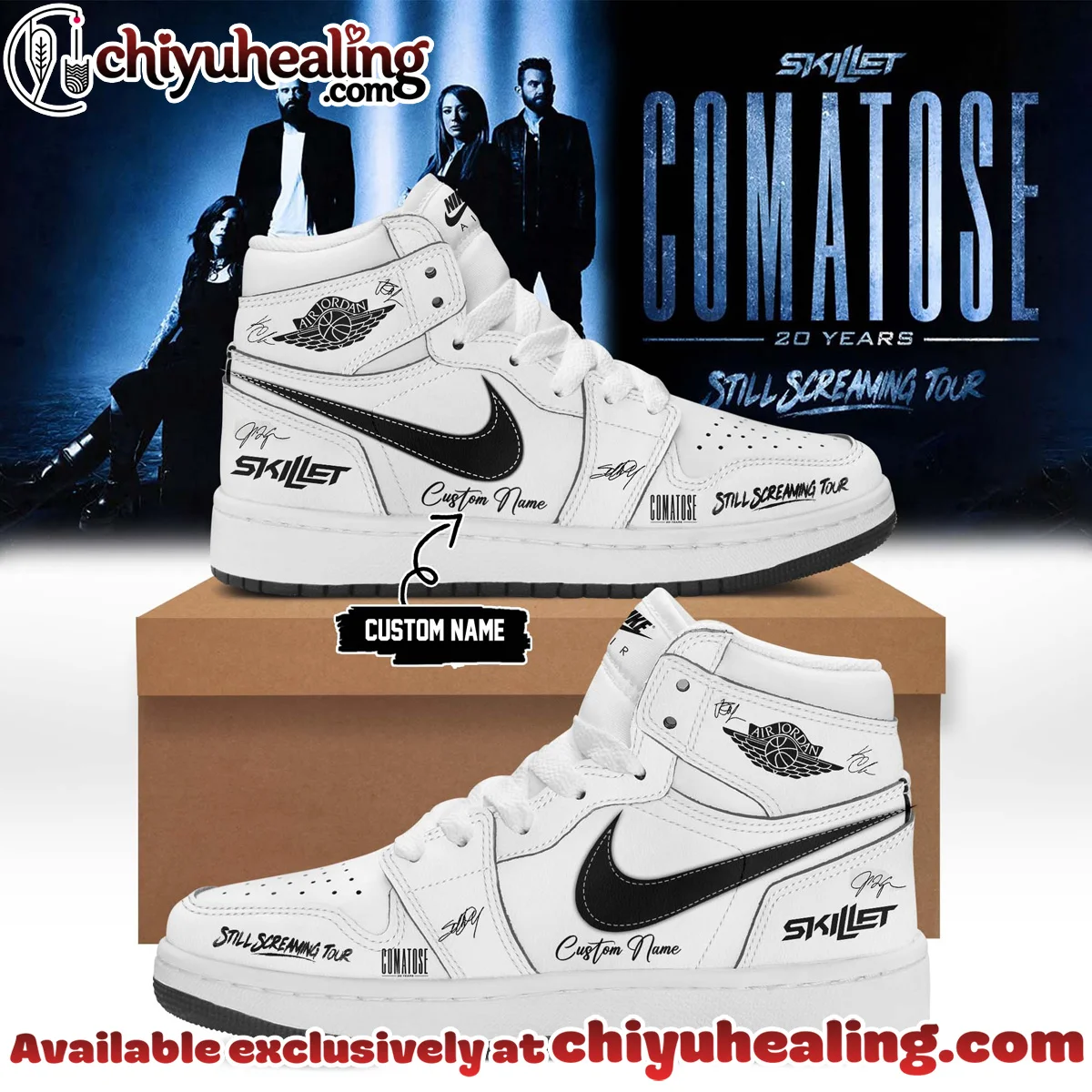 Skillet Comatose Still Screaming Tour Signature Custom Air Force 1 & Jordan 1 Shoes - Variant 20