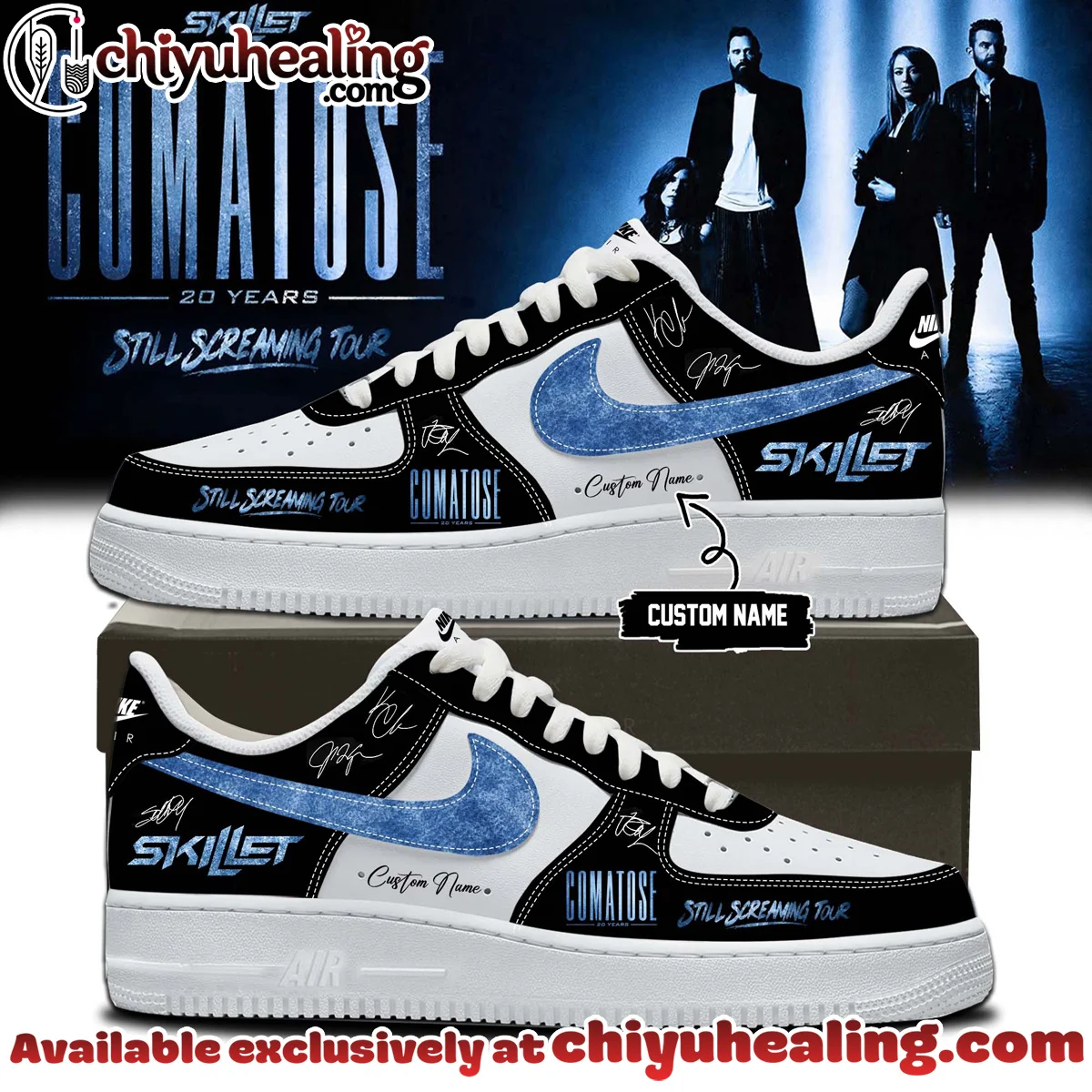 Skillet Comatose Still Screaming Tour Signature Custom Air Force 1 & Jordan 1 Shoes - Variant 6