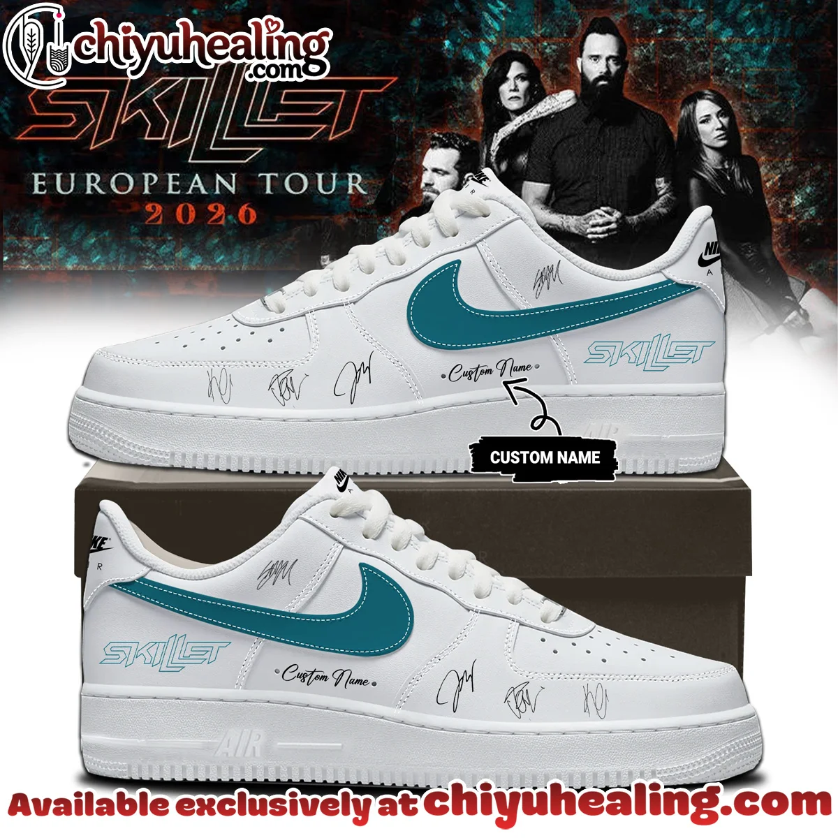 SKILLET EUROPEAN TOUR Signature Custom Air Force 1 & Jordan 1 Shoes [Batch 3]