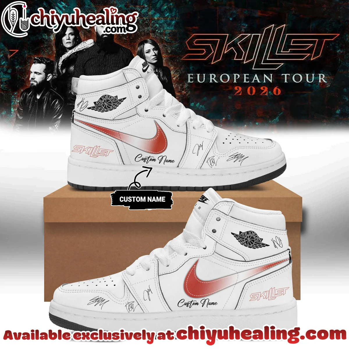 Skillet European Tour Signature Custom Air Force 1 & Jordan 1 Shoes [Drop 13]
