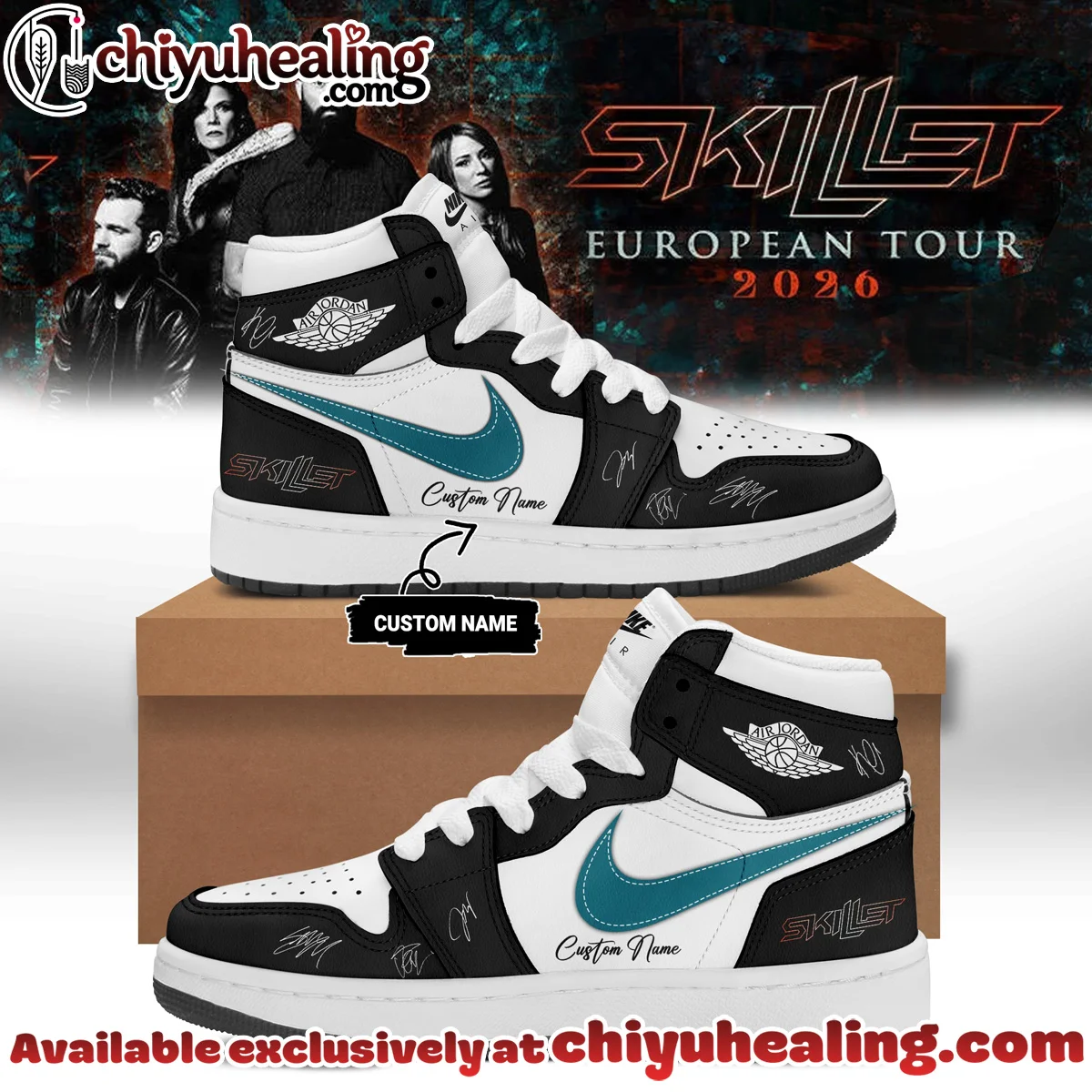 Skillet European Tour Signature Custom Air Force 1 & Jordan 1 Shoes - Part 10