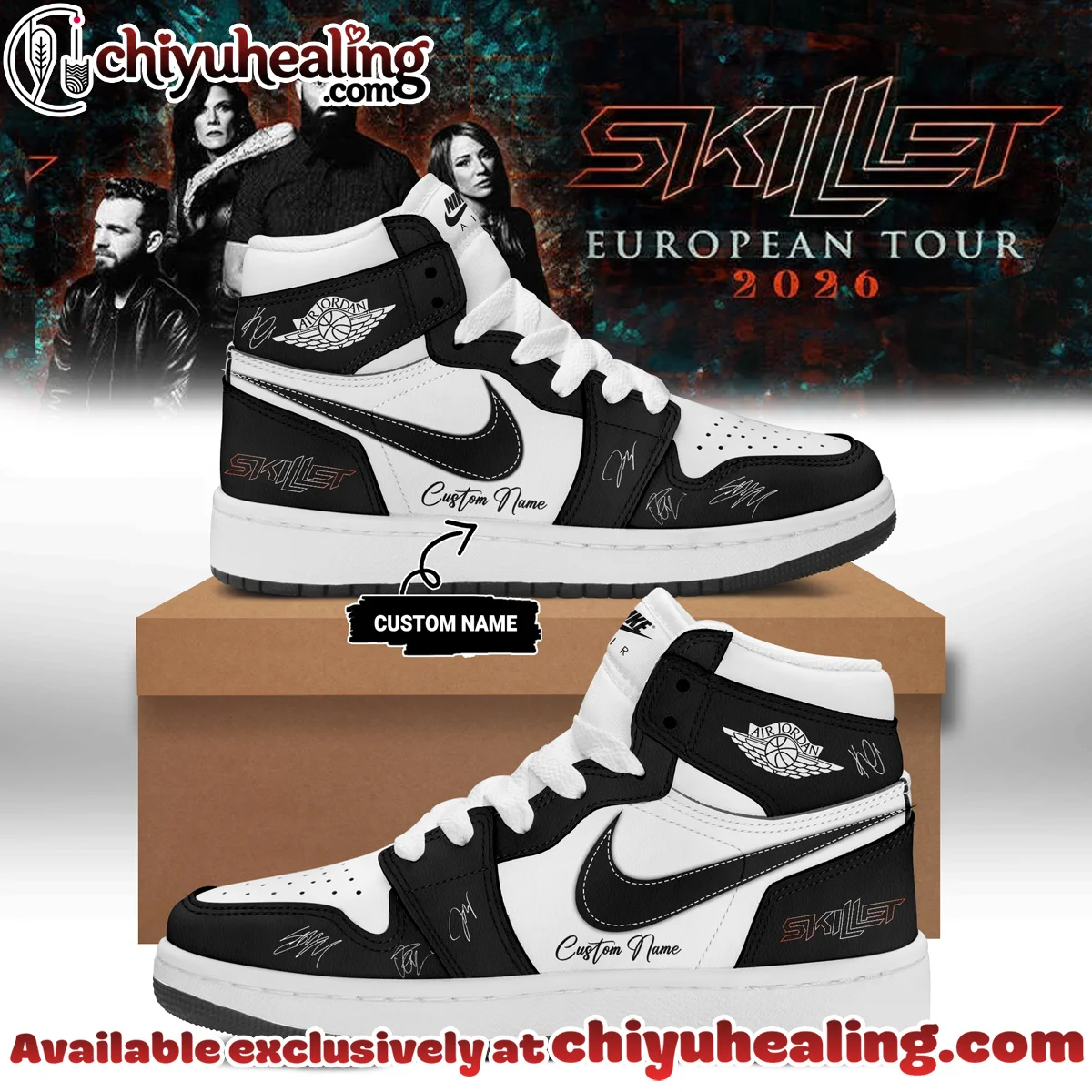 Skillet European Tour Signature Custom Air Force 1 & Jordan 1 Shoes (Release 9)