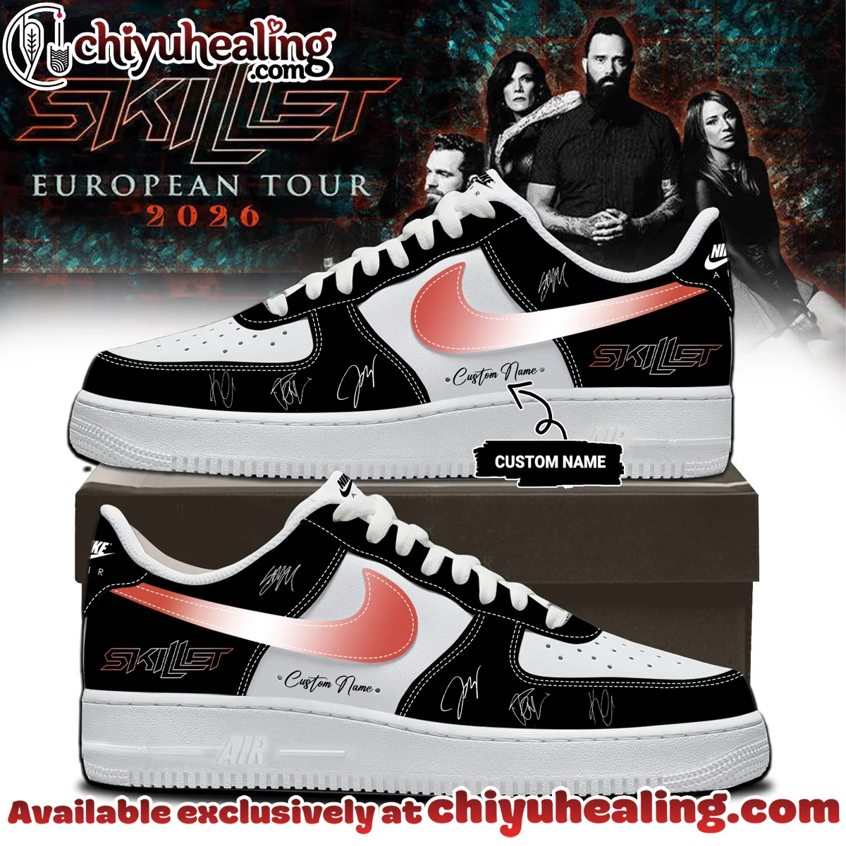 Skillet European Tour Signature Custom Air Force 1 & Jordan 1 Shoes - Series 7