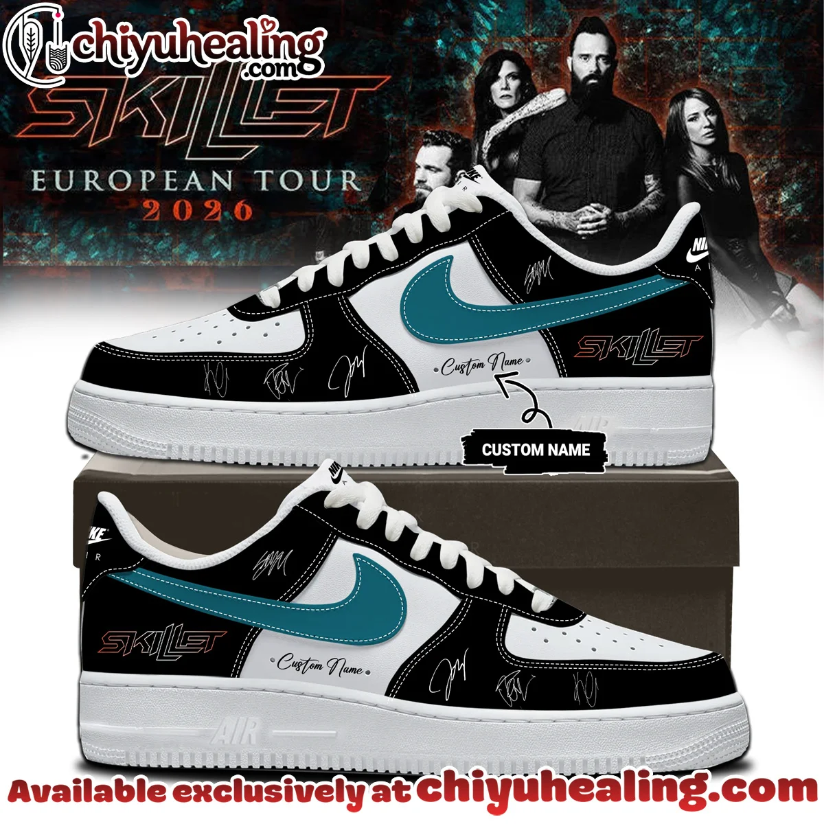 Skillet European Tour Signature Custom Air Force 1 & Jordan 1 Shoes - Variant 11