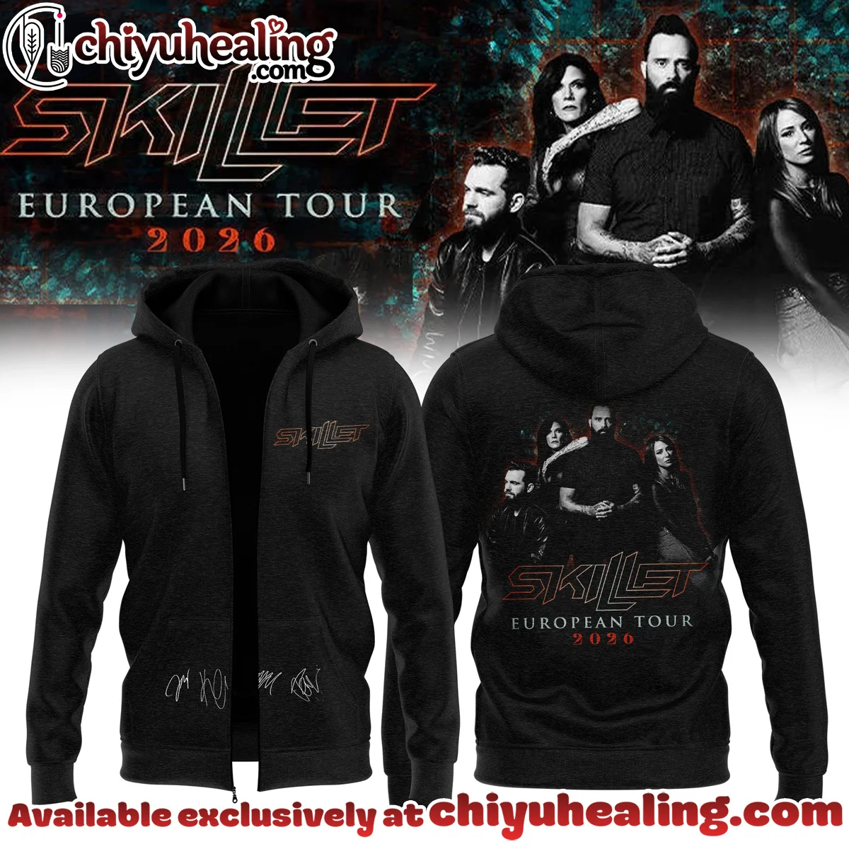 SKILLET EUROPEAN TOUR Signature Shirt & Hoodie (Design 8)